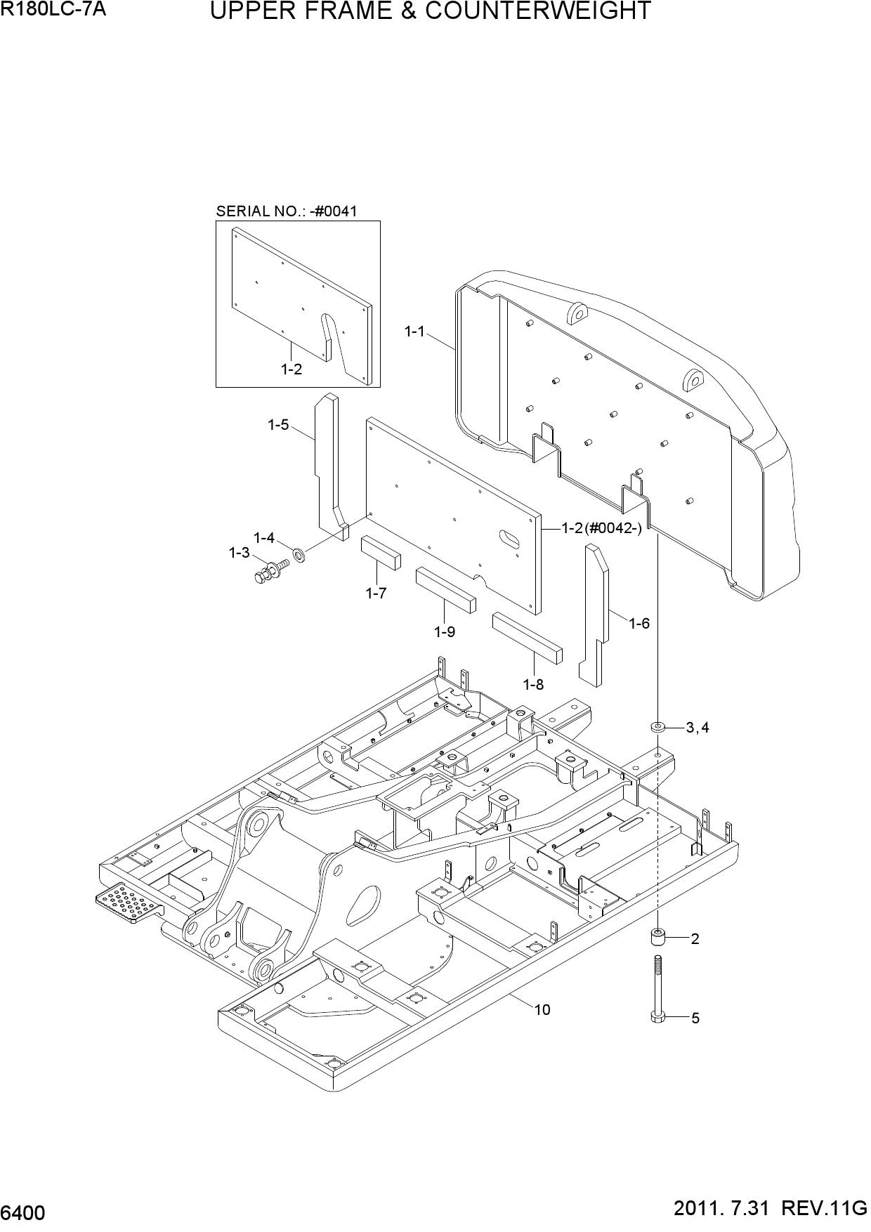 UPPER FRAME & COUNTERWEIGHT