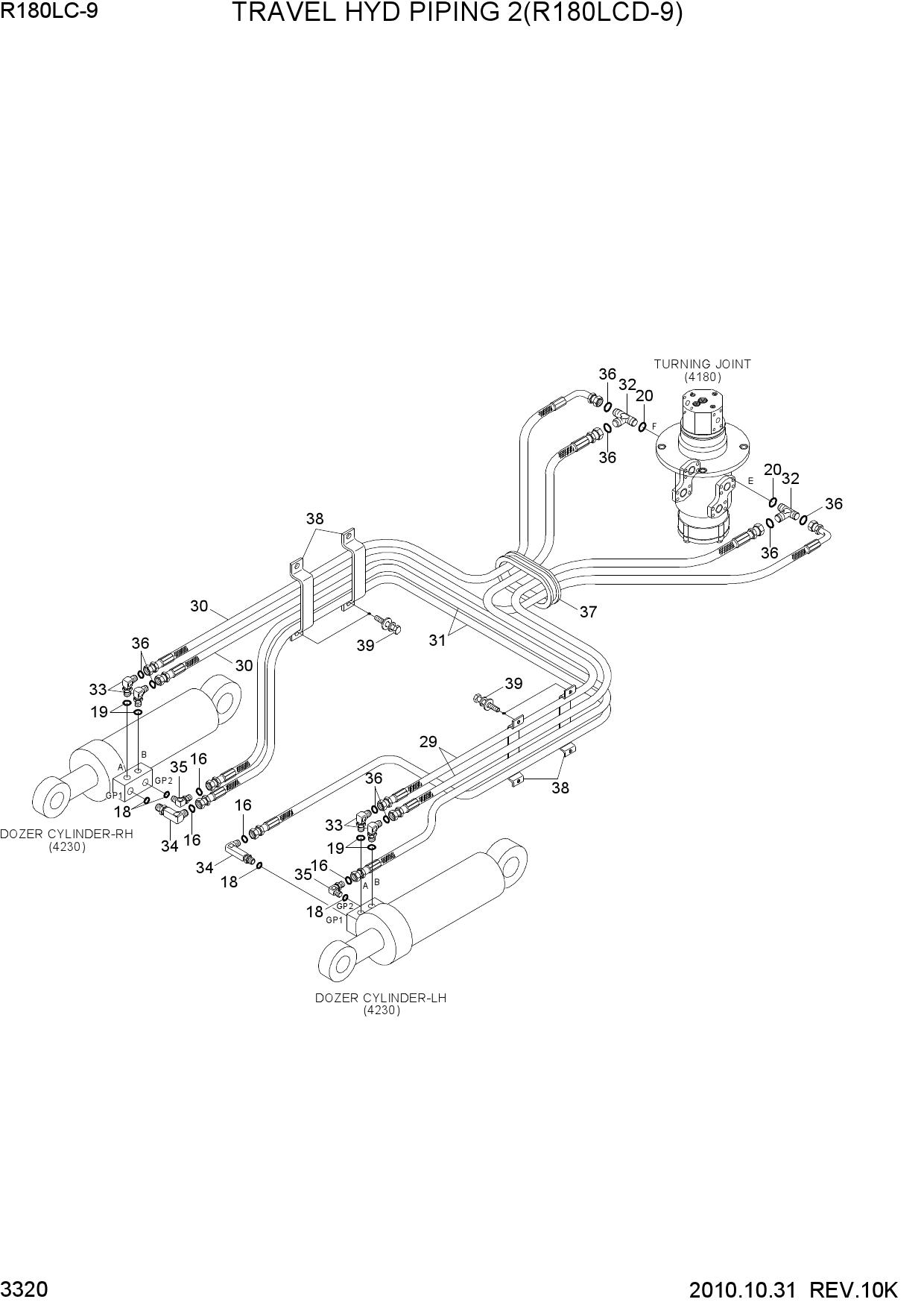 TRAVEL HYD PIPING 2(R180LCD-9)