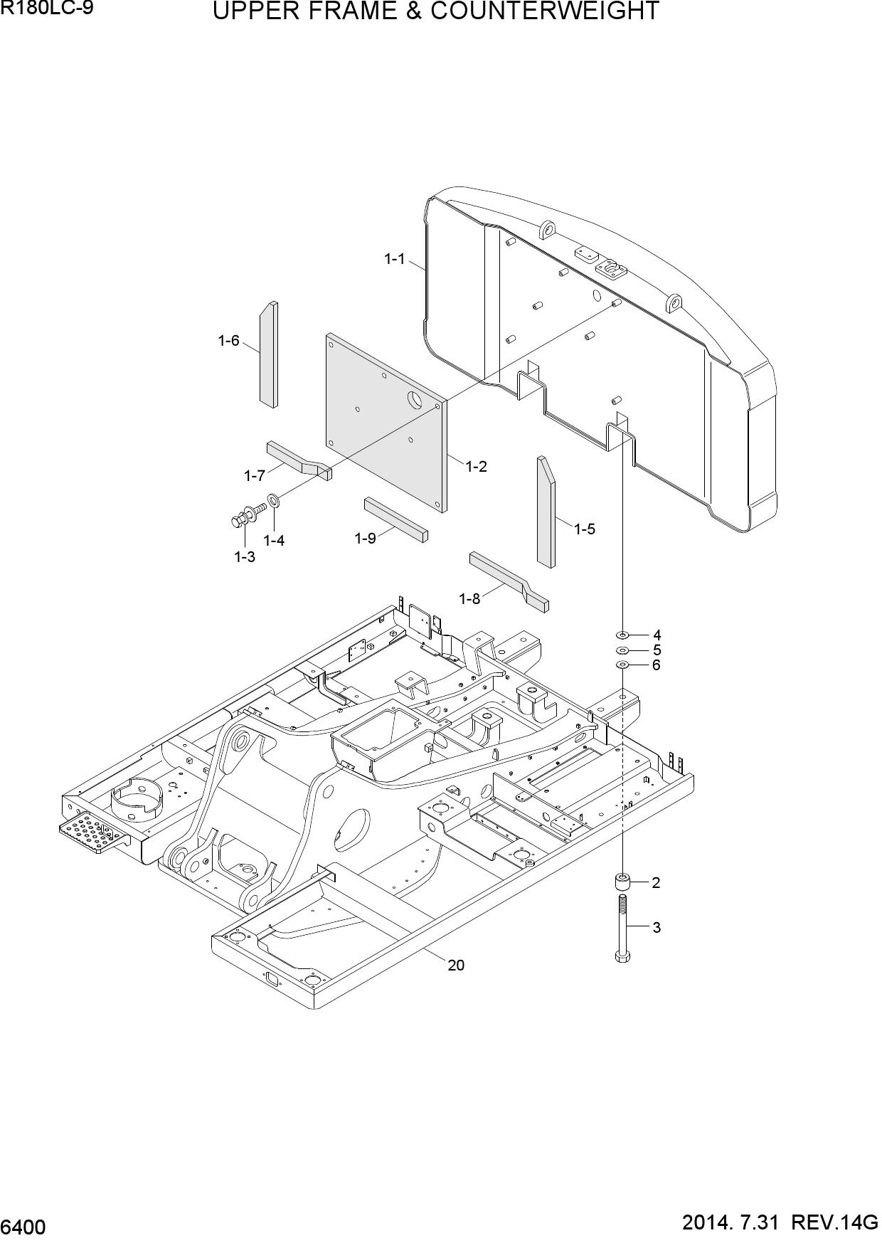 UPPER FRAME & COUNTERWEIGHT