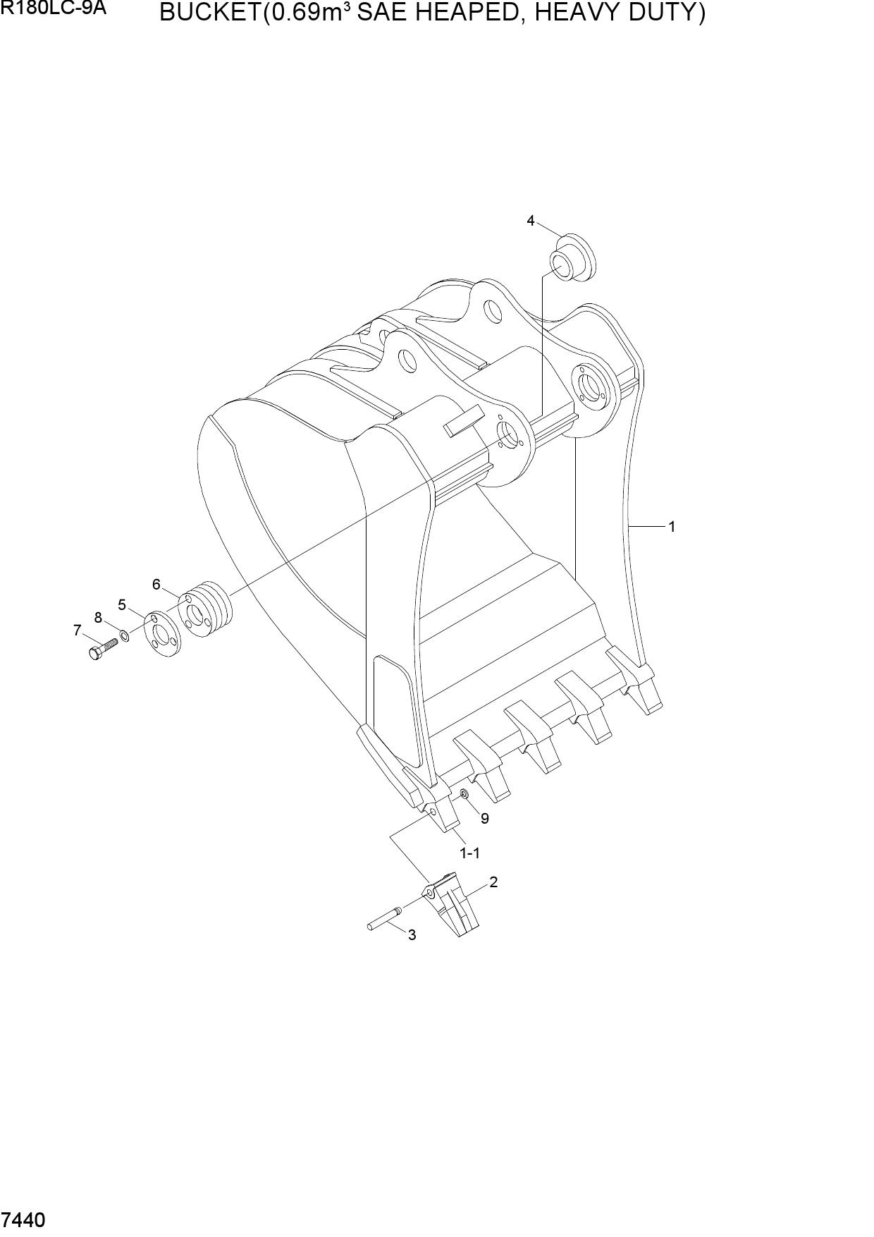 BUCKET(0.69M3 SAE HEAPED, HEAVY DUTY)