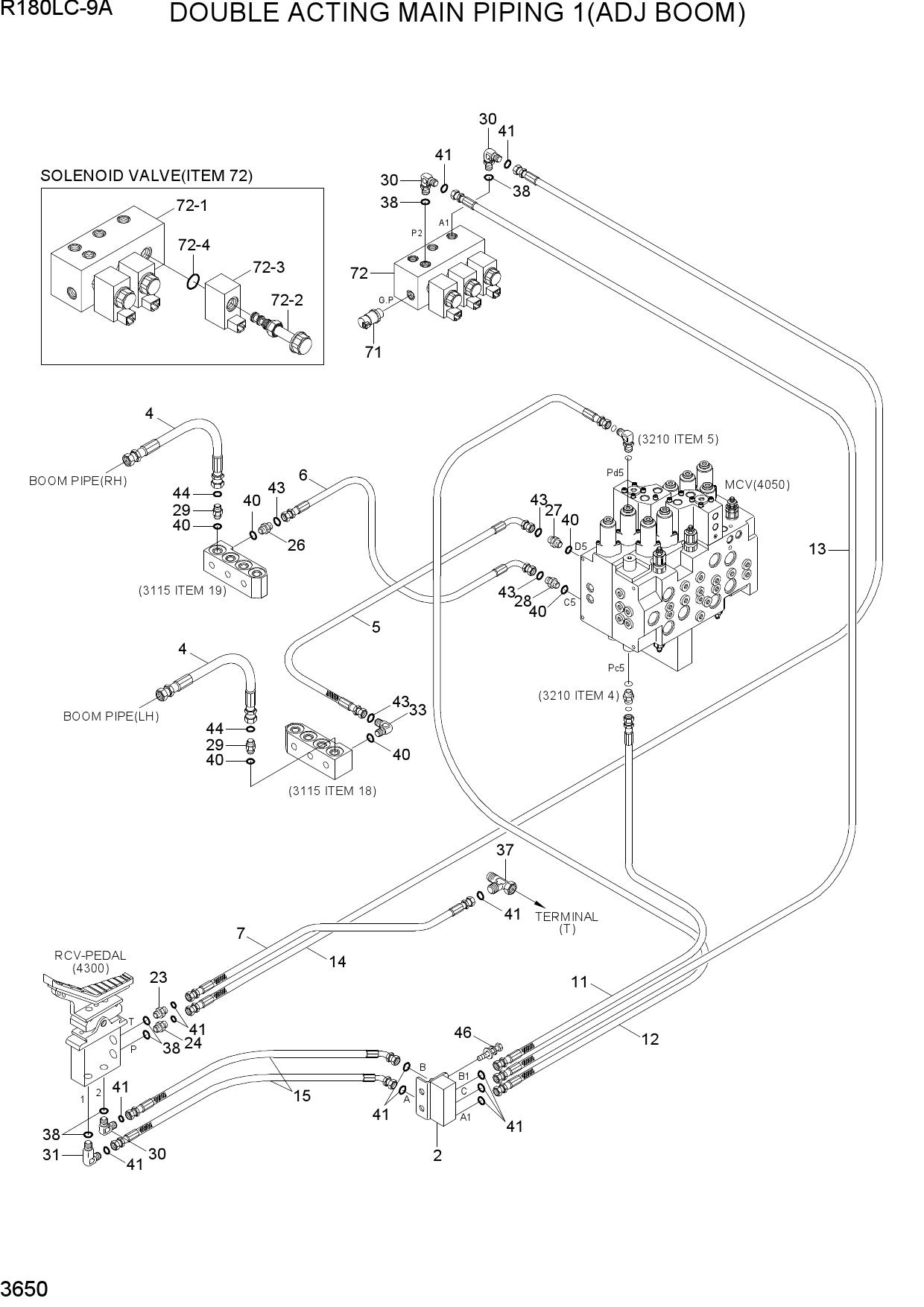 DOUBLE ACTING MAIN PIPING 1(ADJ BOOM)