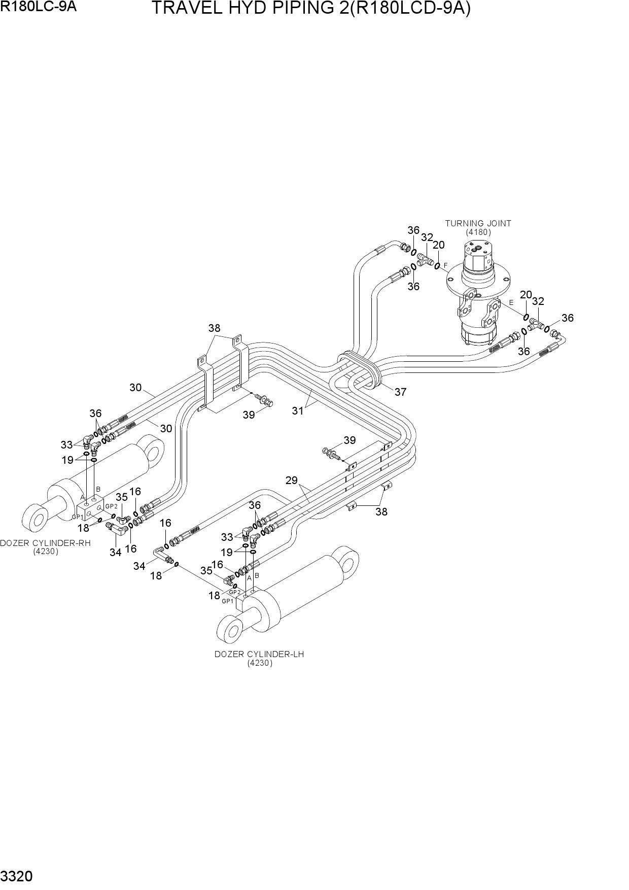 TRAVEL HYD PIPING 2(R180LCD-9A)
