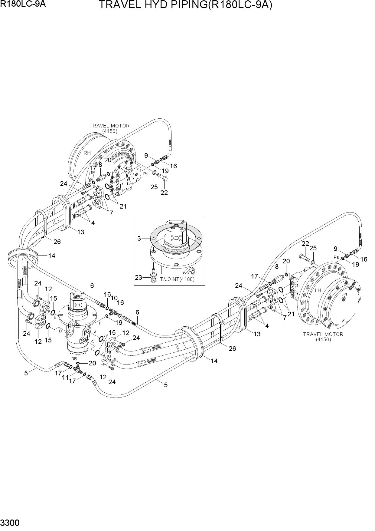 TRAVEL HYD PIPING(R180LC-9A)