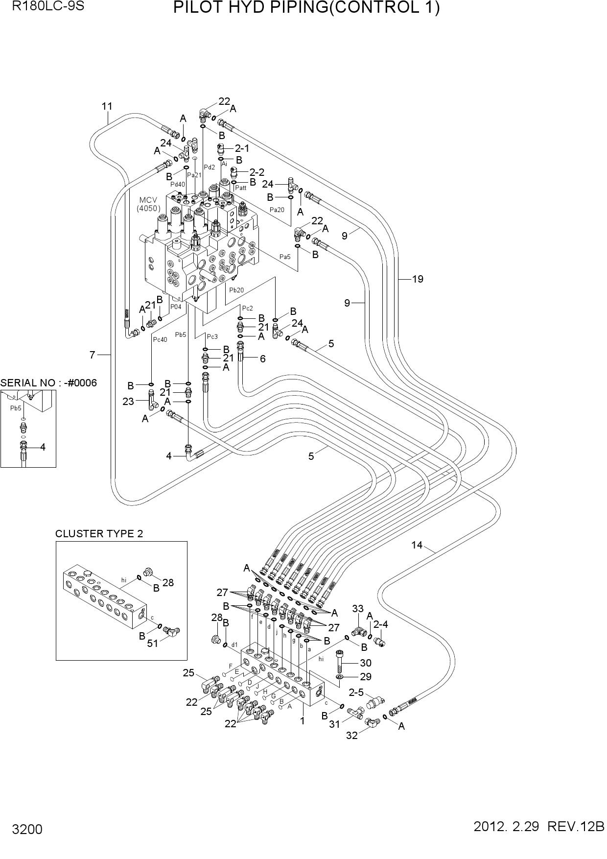 PILOT HYD PIPING(CONTROL 1, -#0006)