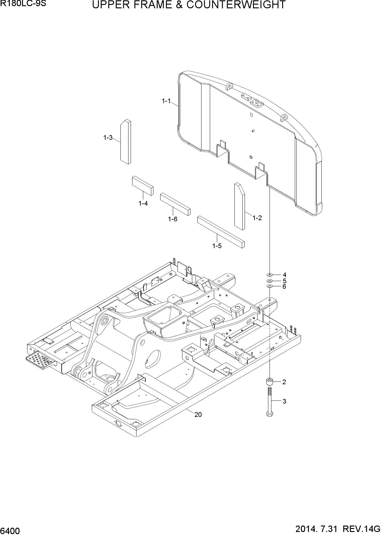 UPPER FRAME & COUNTERWEIGHT