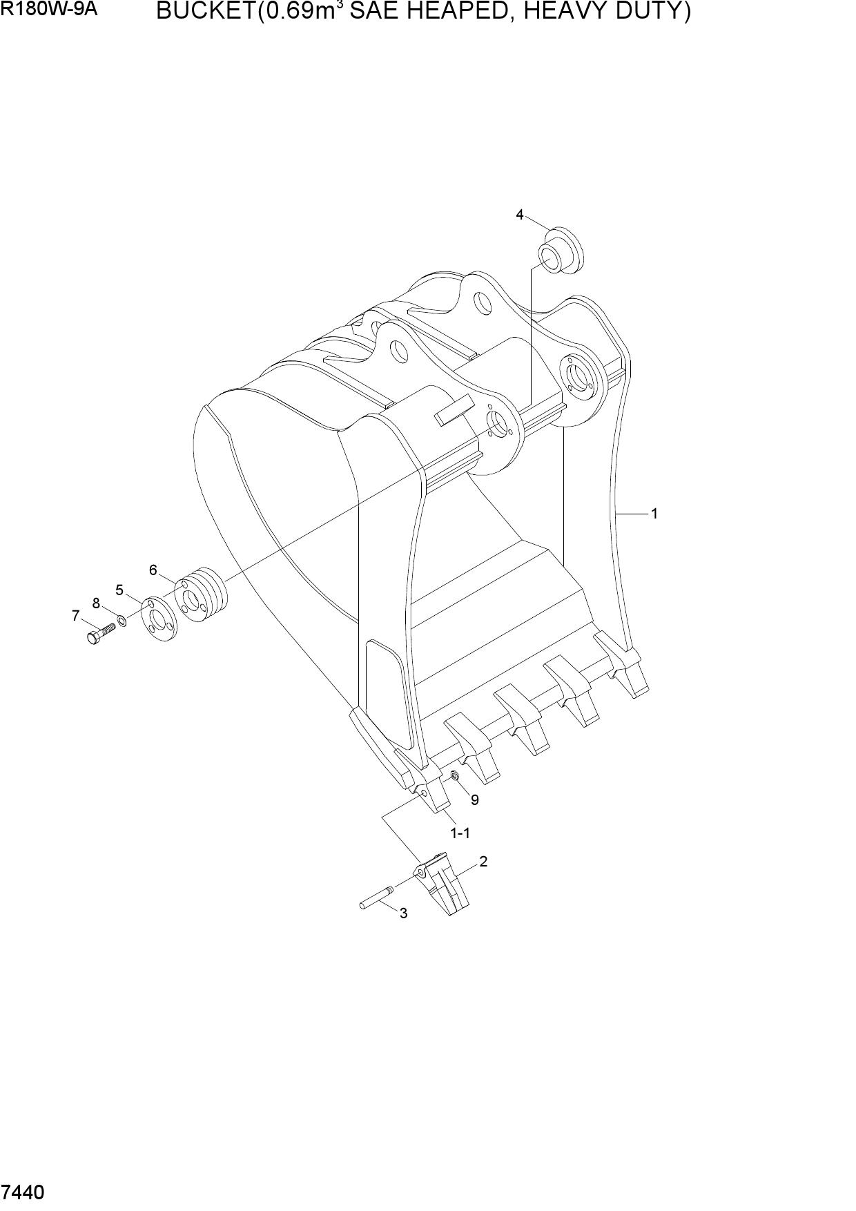 BUCKET(0.69M3 SAE HEAPED, HEAVY DUTY)