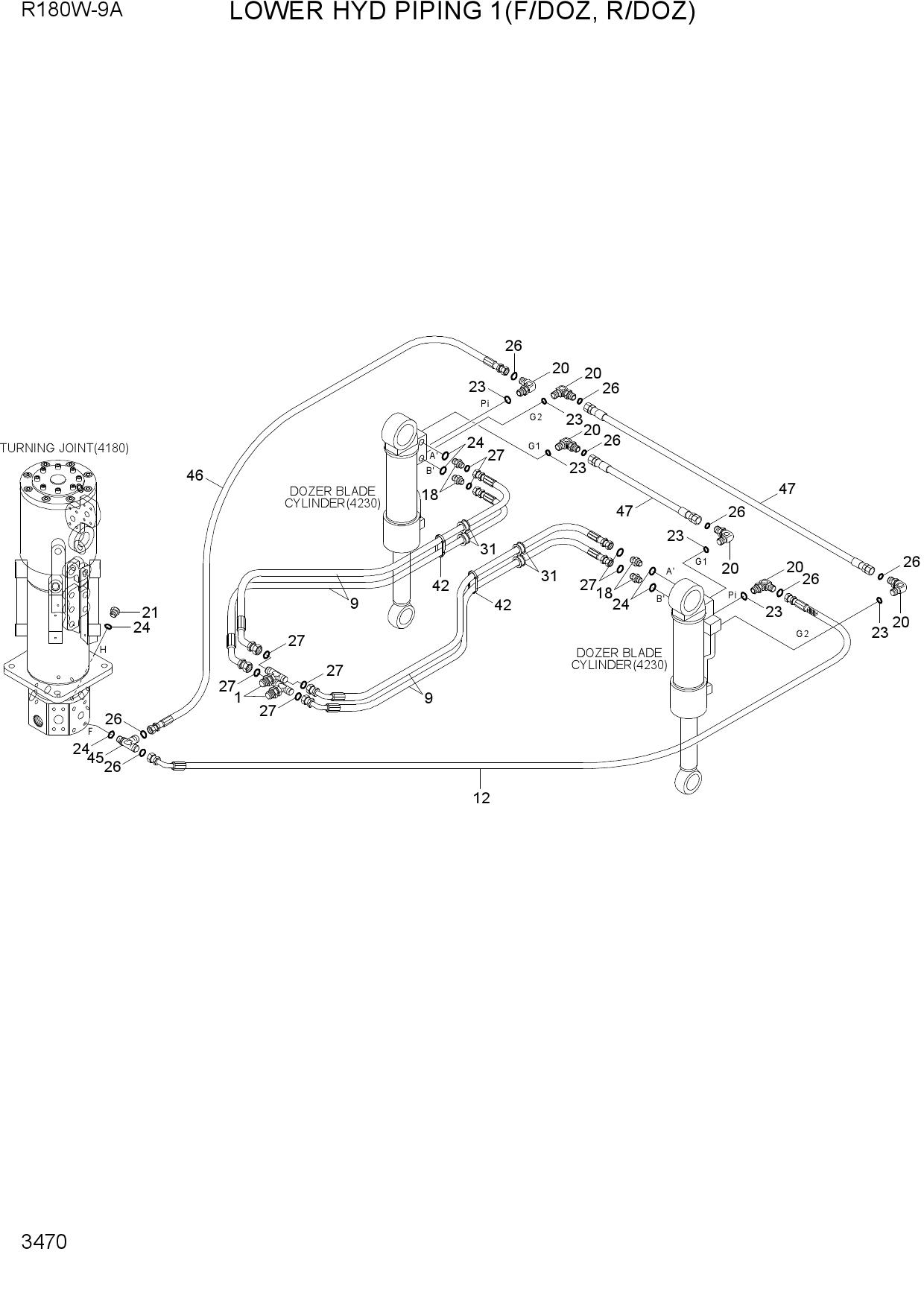 LOWER HYD PIPING 1(F/DOZ, R/DOZ)