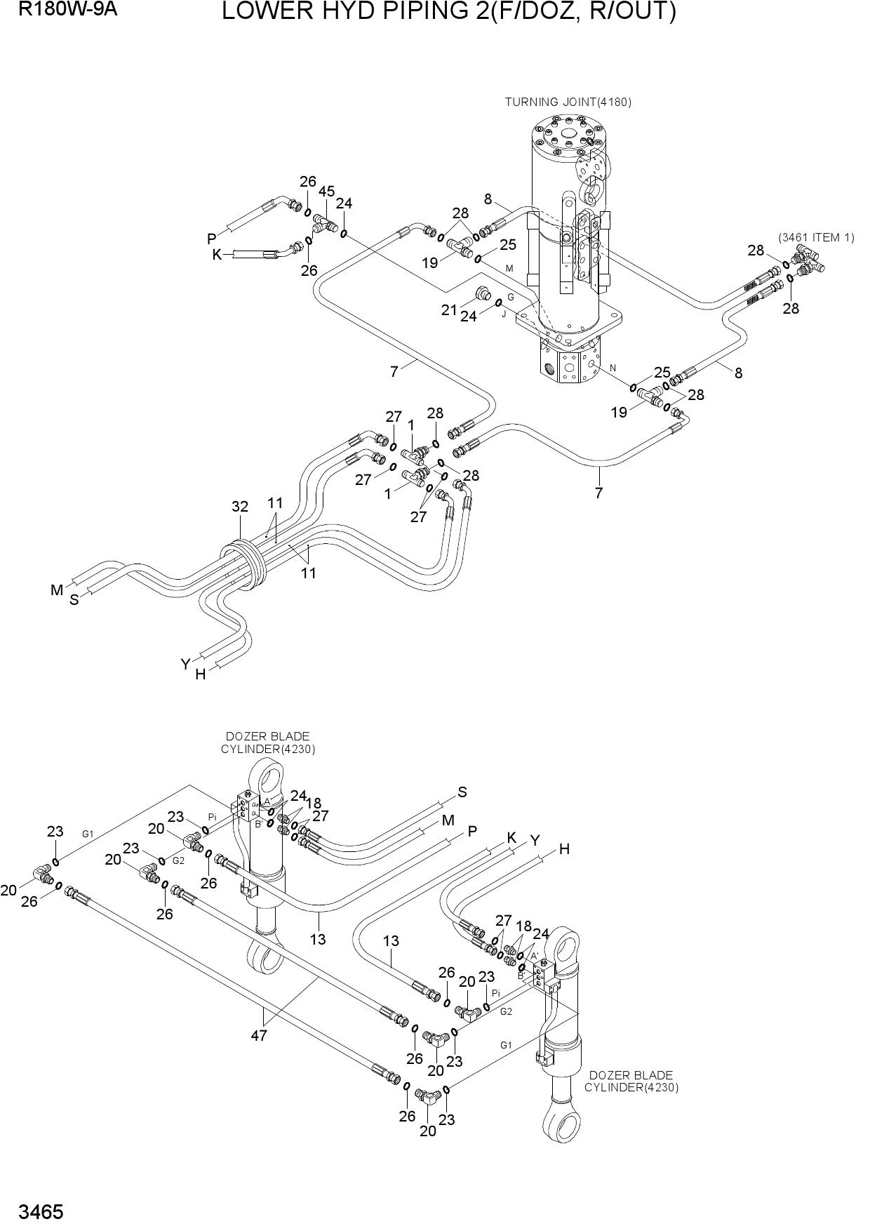 LOWER HYD PIPING 2(F/DOZ, R/OUT)