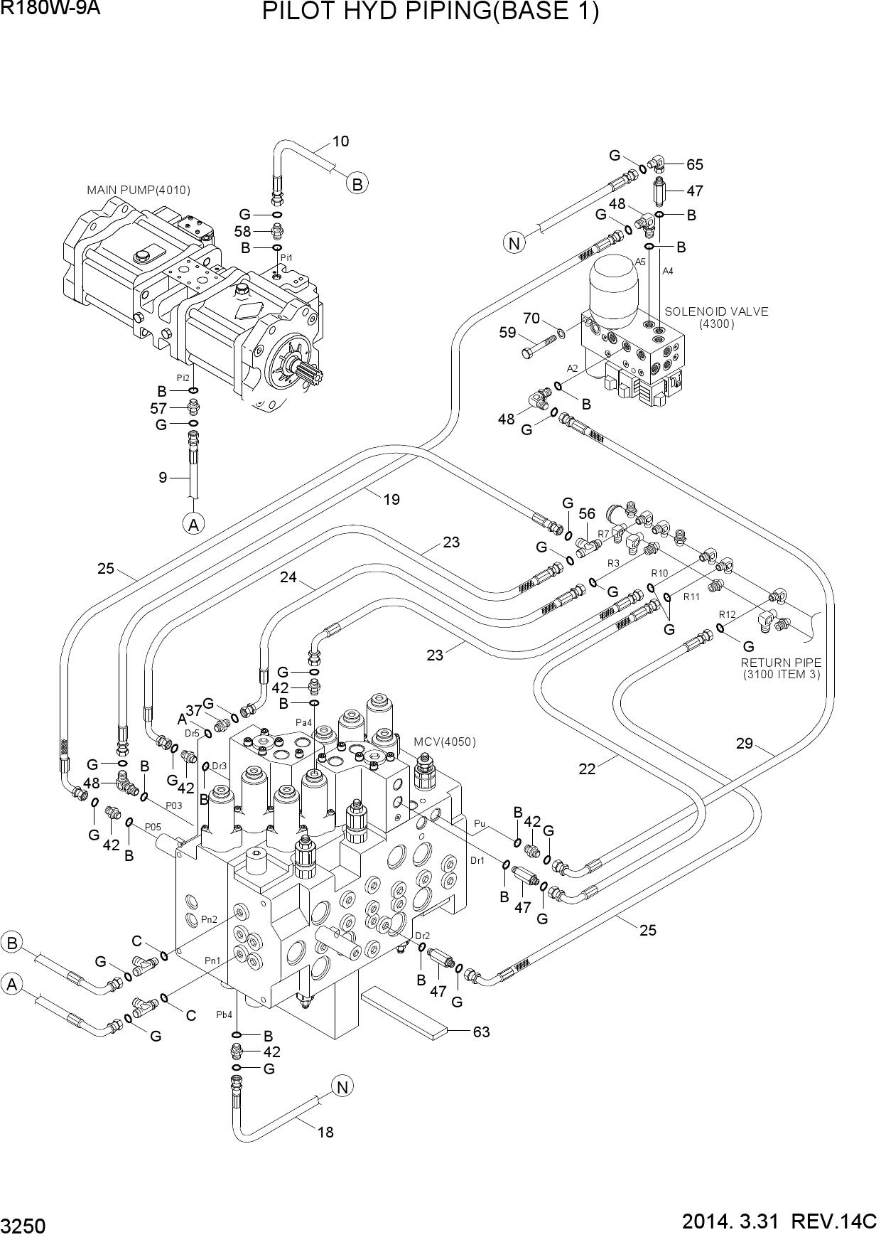 PILOT HYD PIPING(BASE 1)