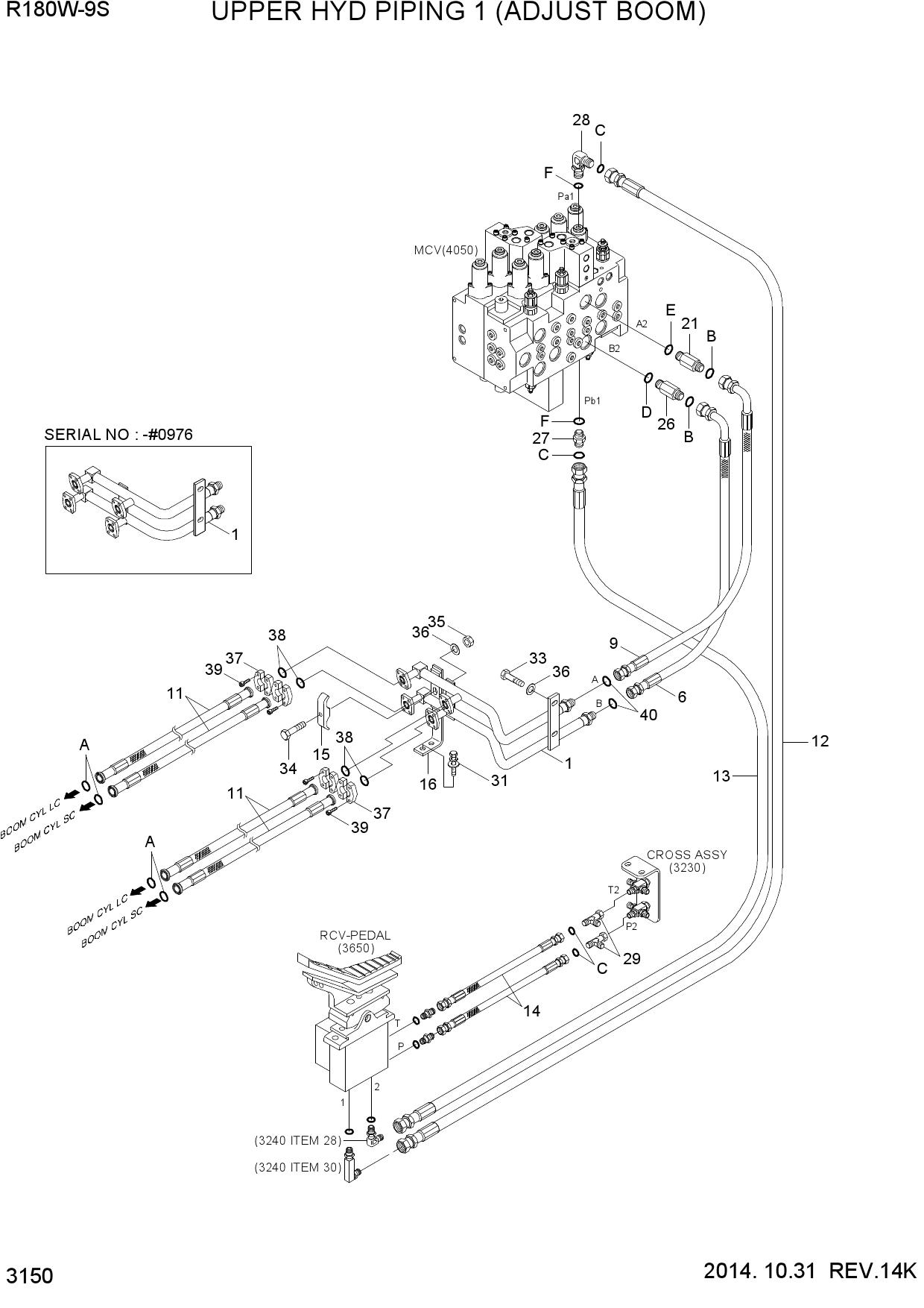 UPPER HYD PIPING 1 (ADJUST BOOM)