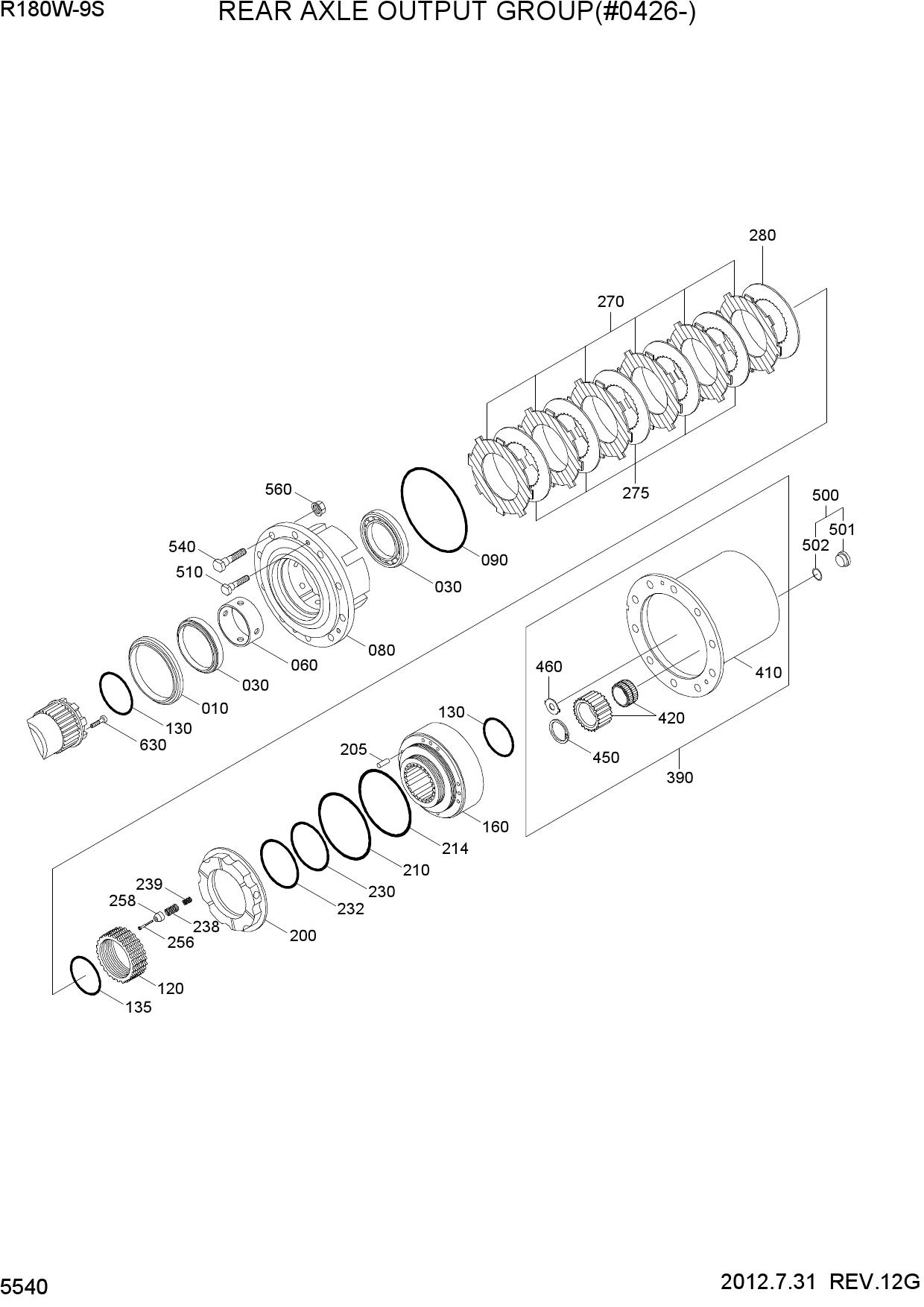 REAR AXLE OUTPUT GROUP(#0426-)