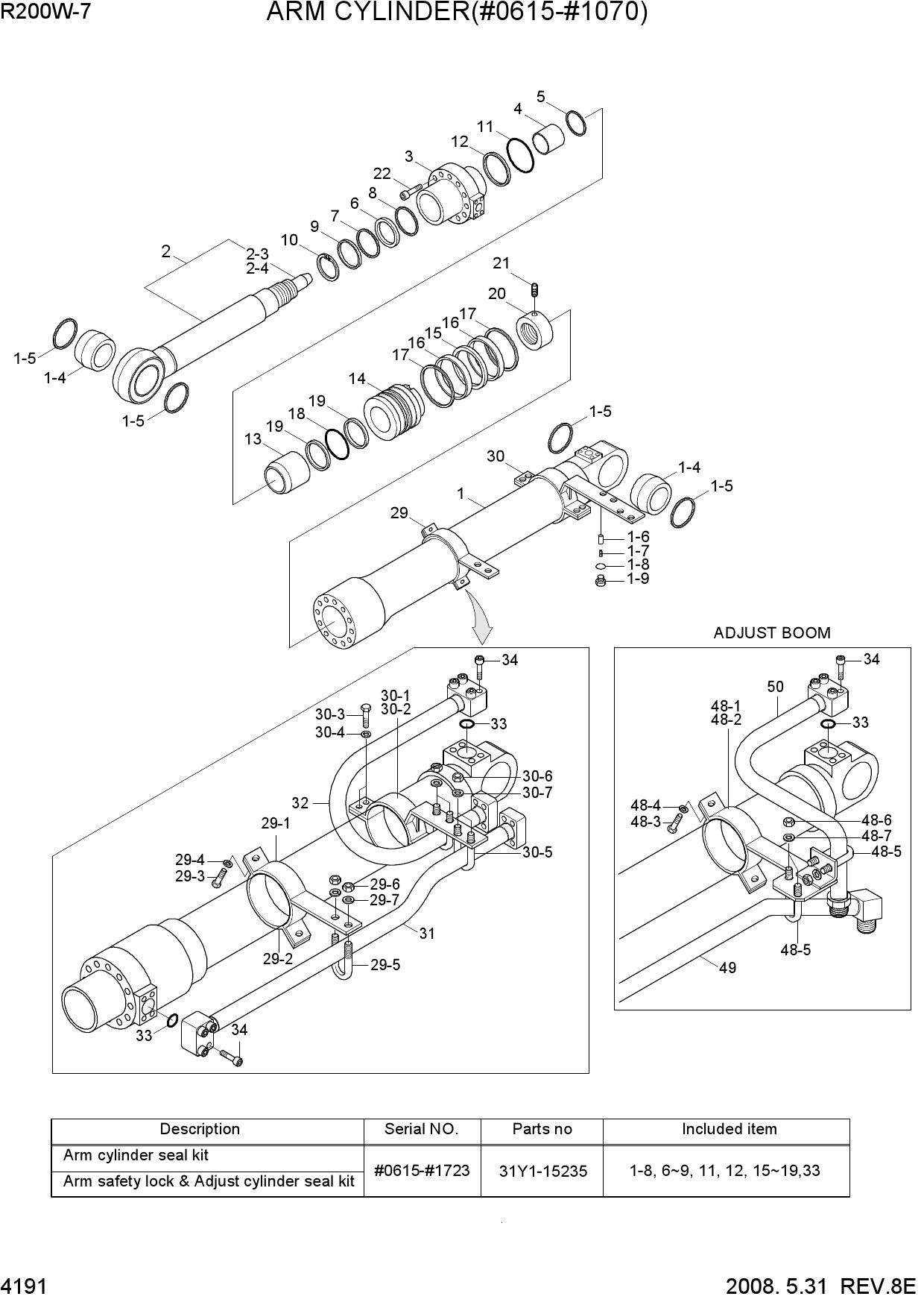 ARM CYLINDER(#0615-#1070)