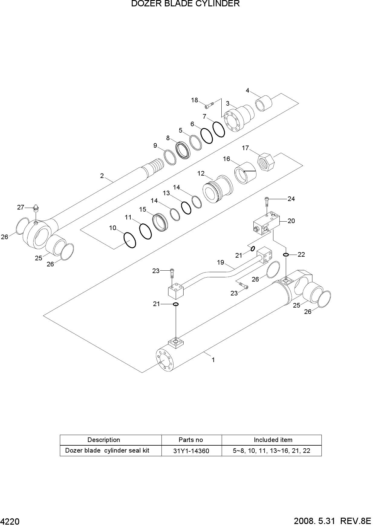 DOZER BLADE CYLINDER