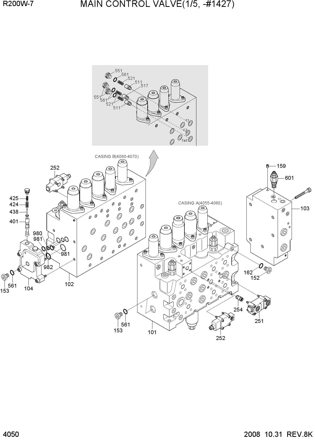 MAIN CONTROL VALVE(1/5, -#1427)