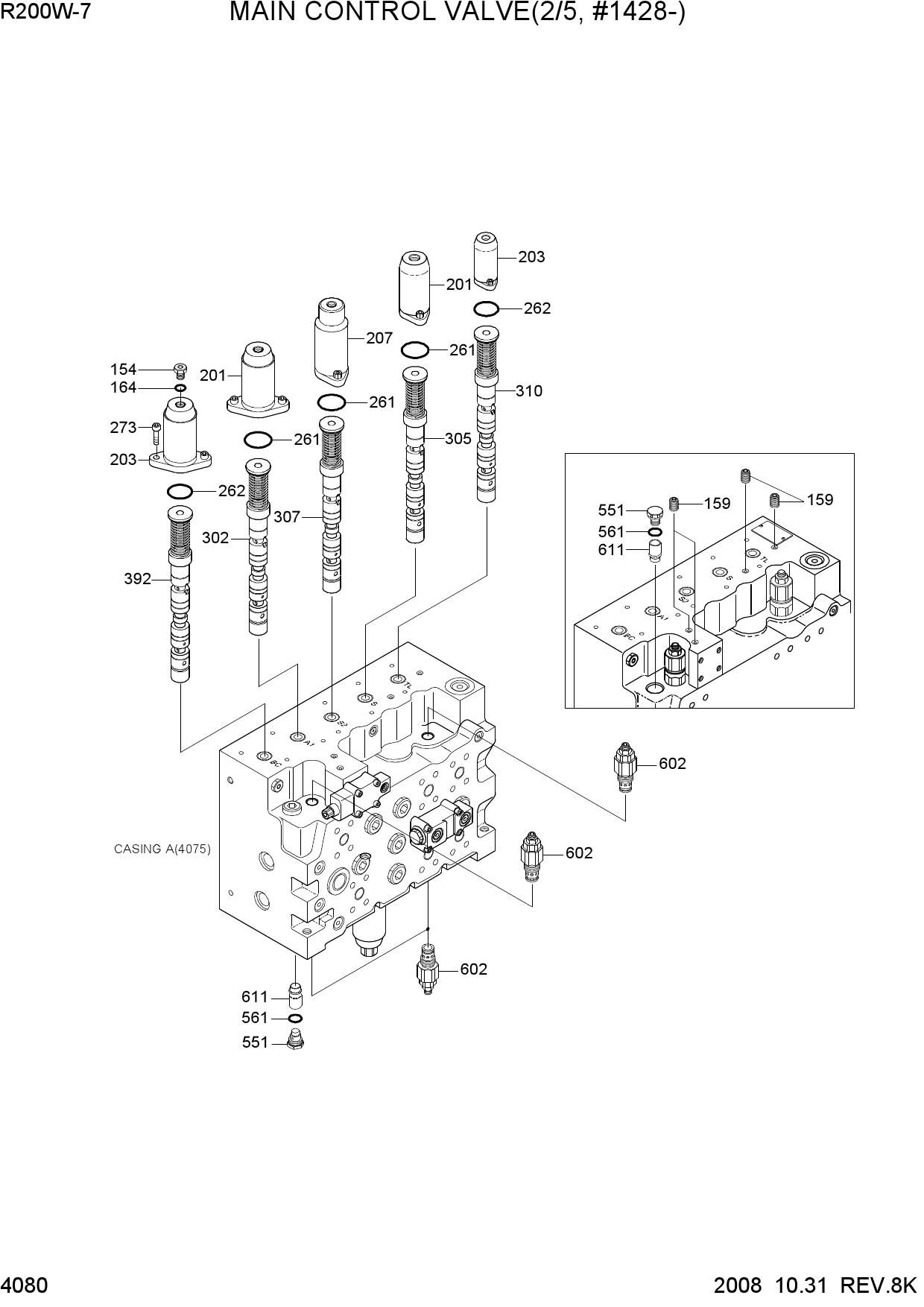 MAIN CONTROL VALVE(2/5, #1428-)