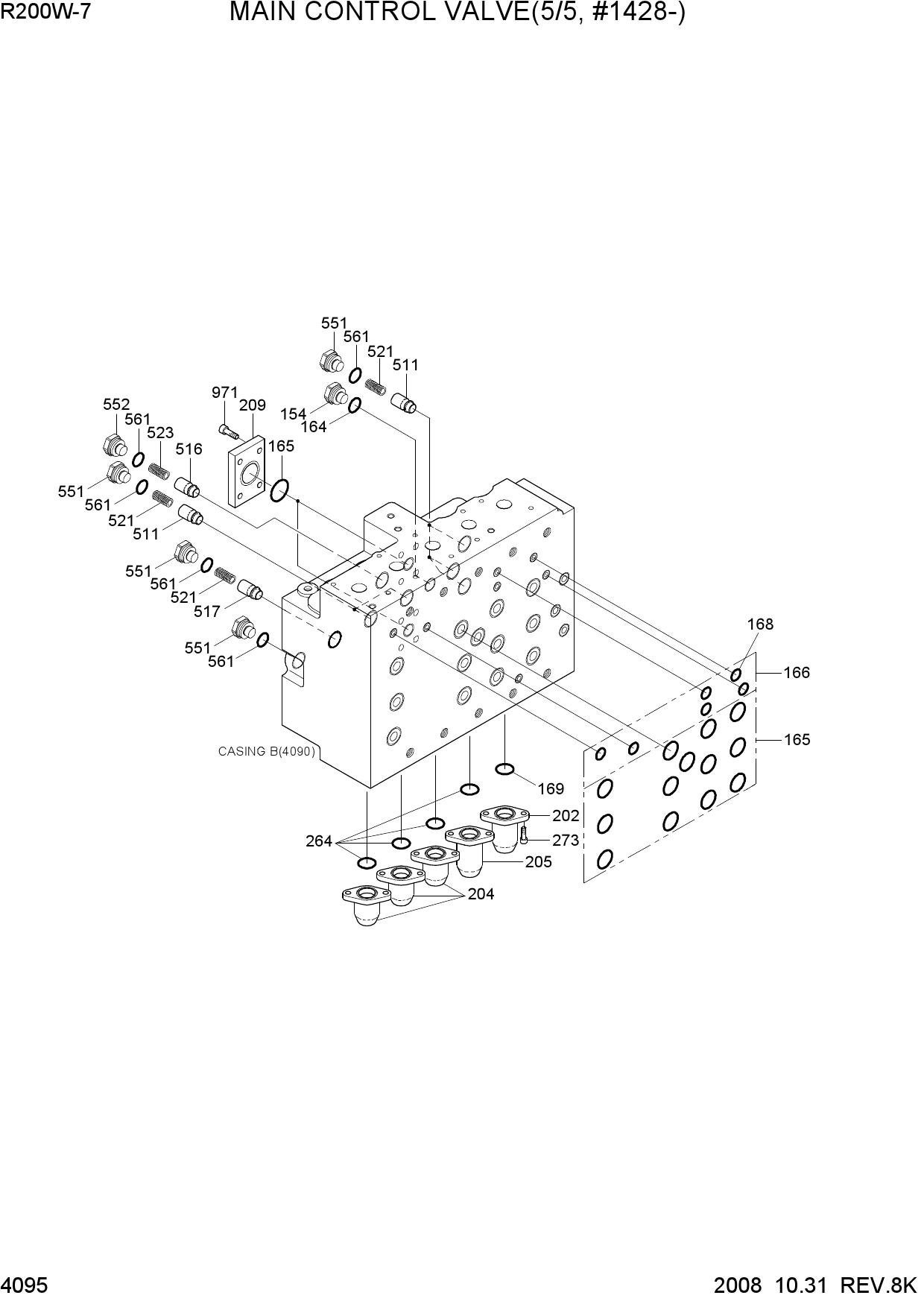 MAIN CONTROL VALVE(5/5, #1428-)