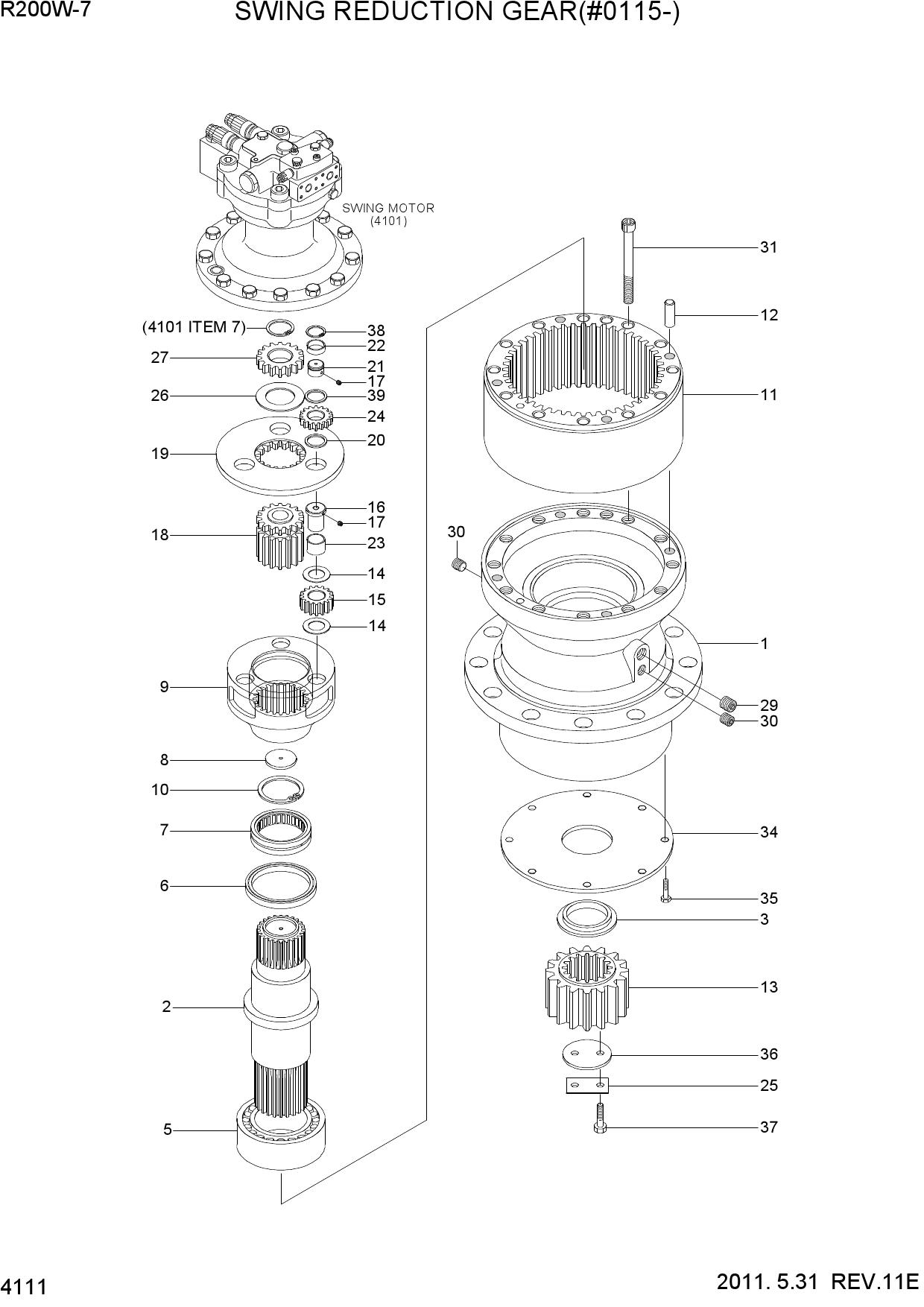 SWING REDUCTION GEAR(#0115-)