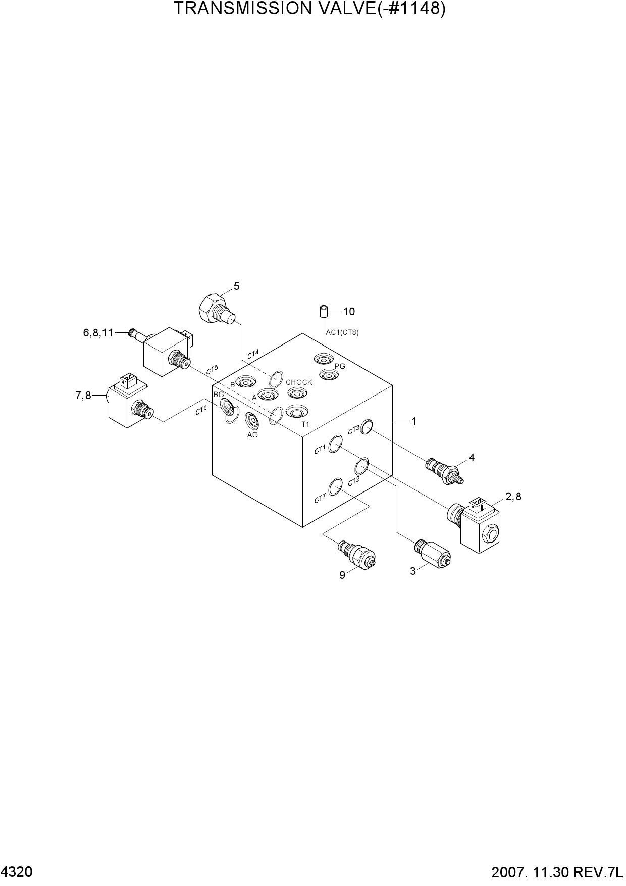 TRANSMISSION CONTROL VALVE(-#1148)