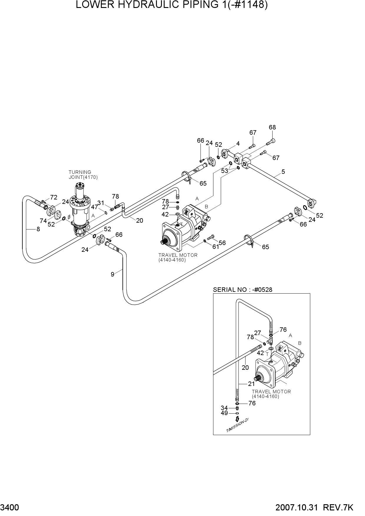 LOWER HYD PIPING 1(-#1148)