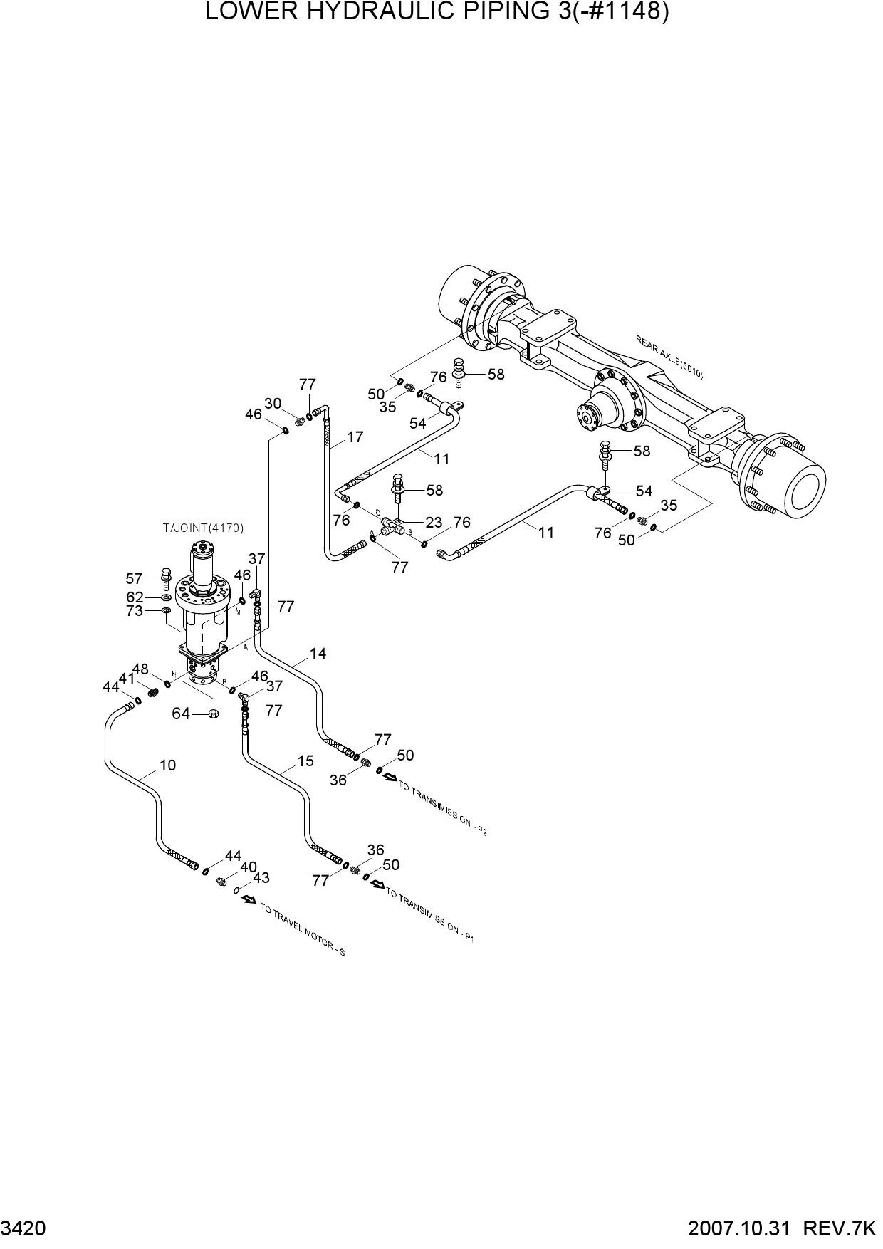 LOWER HYD PIPING 3(-#1148)