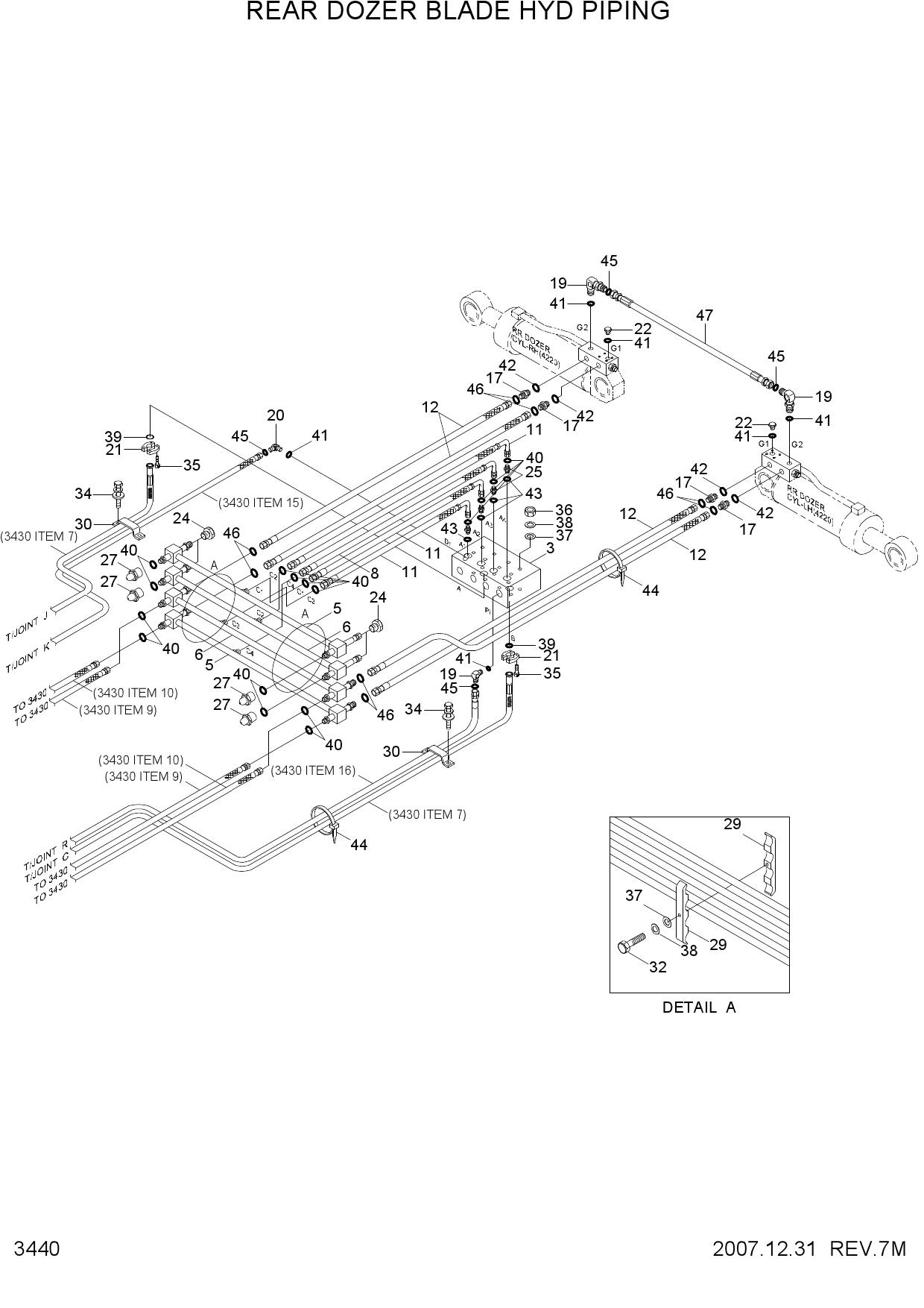 REAR DOZER BLADE HYD PIPING