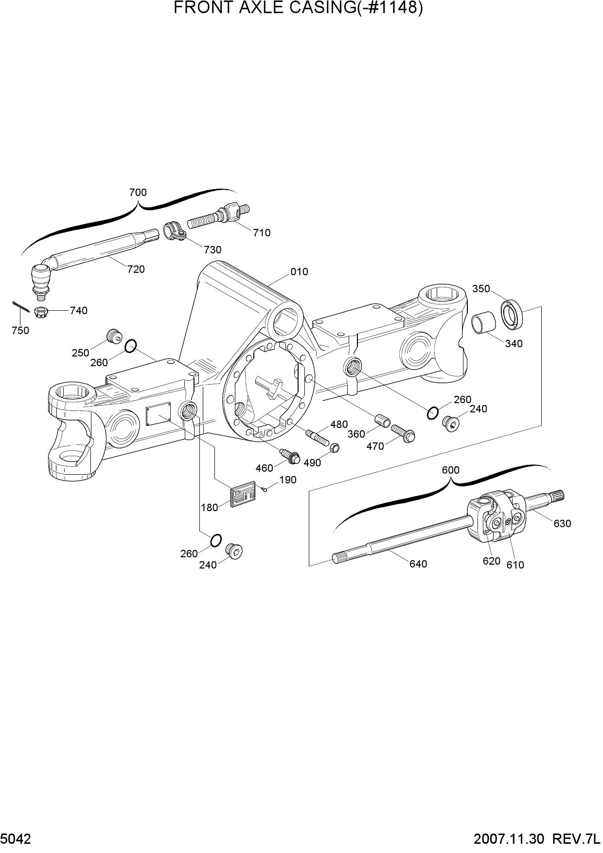FRONT AXLE CASING(-#1148)