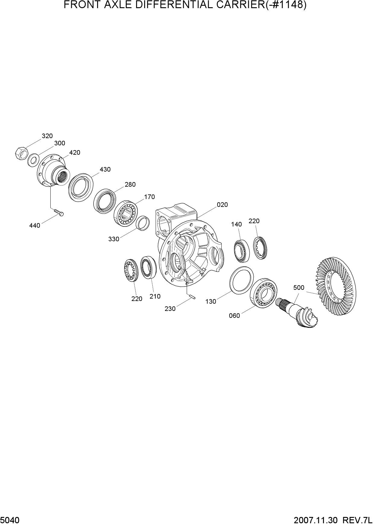 FRONT AXLE DIFFERENTIAL CARRIER(-#1148)