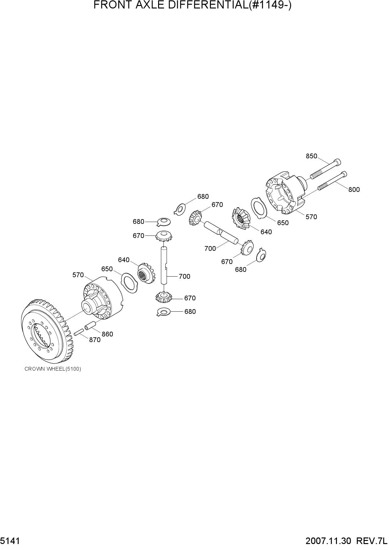 FRONT AXLE DIFFERENTIAL(#1149-)
