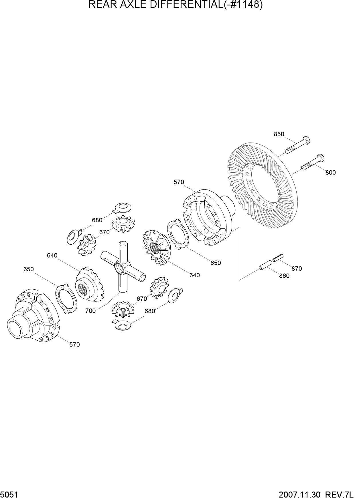 REAR AXLE DIFFERENTIAL(-#1148)