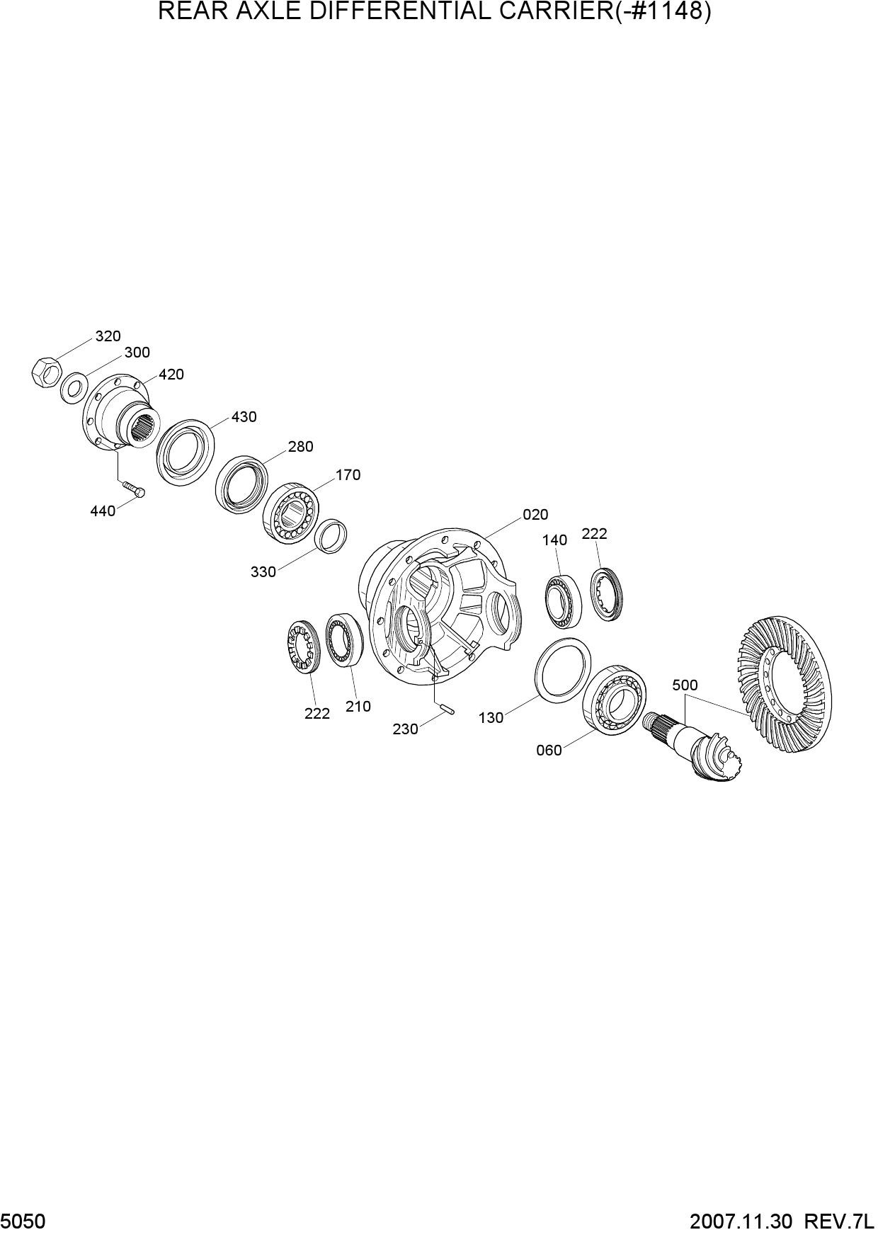 REAR AXLE DIFFERENTIAL CARRIER(-#1148)