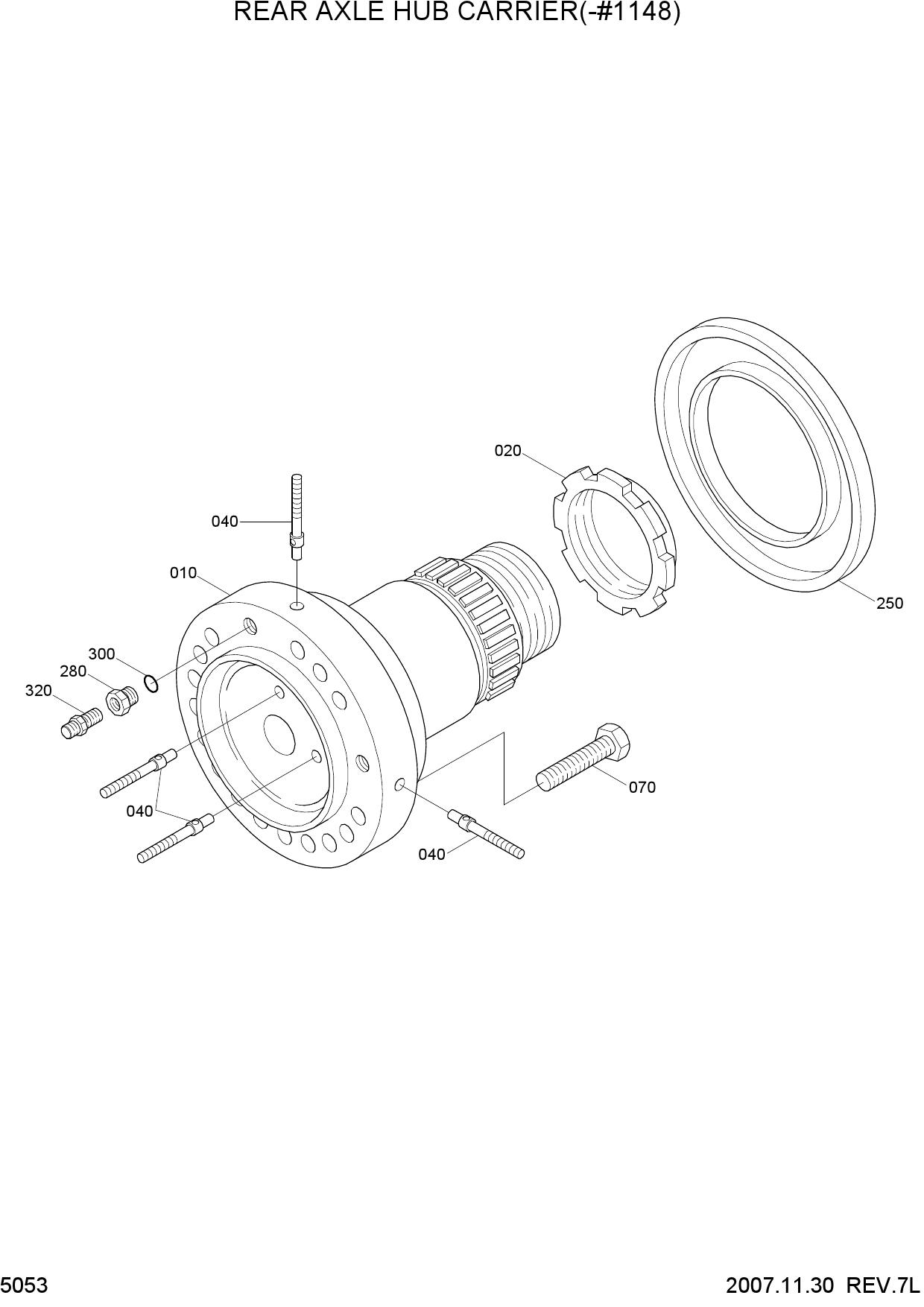 REAR AXLE HUB CARRIER(-#1148)