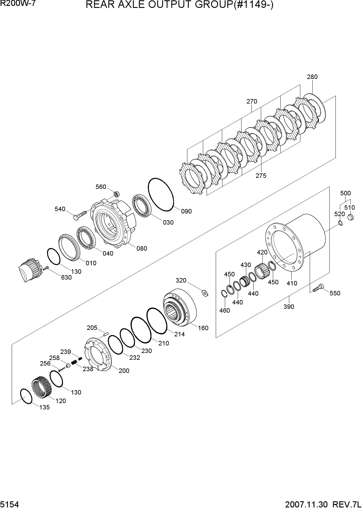 REAR AXLE OUTPUT GROUP(#1149-)