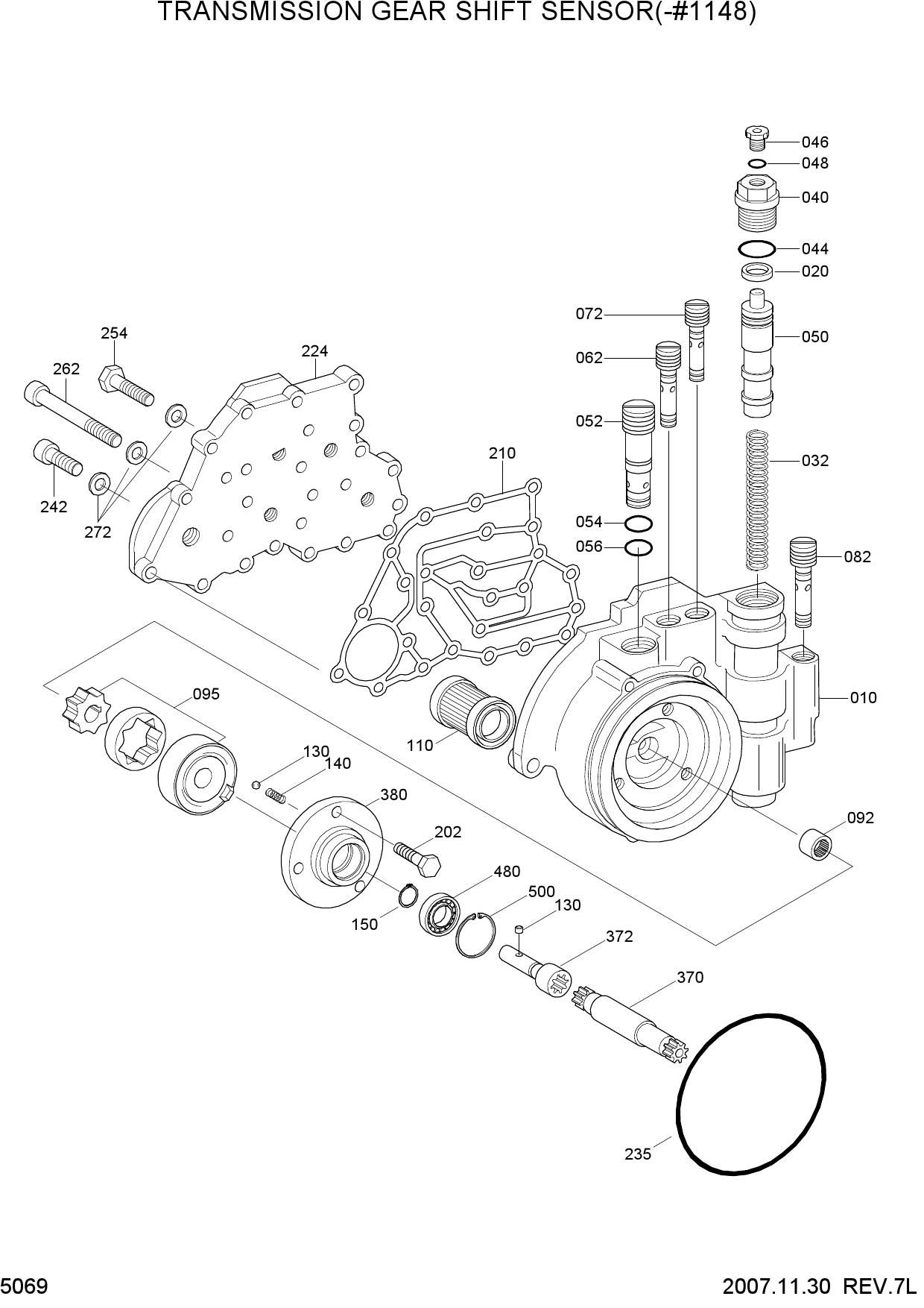 TRANSMISSION GEAR SHIFT SENSOR(-#1148)