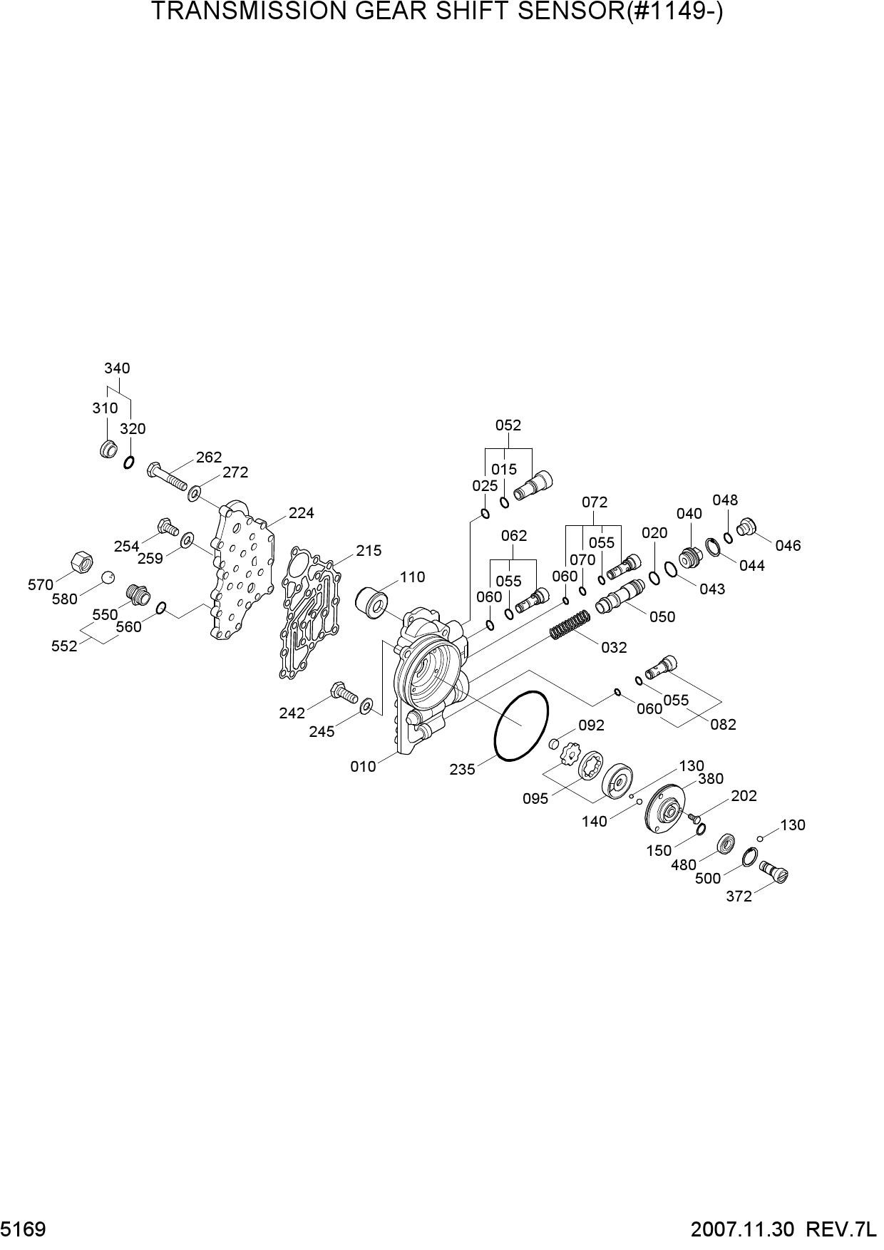 TRANSMISSION GEAR SHIFT SENSOR(#1149-)
