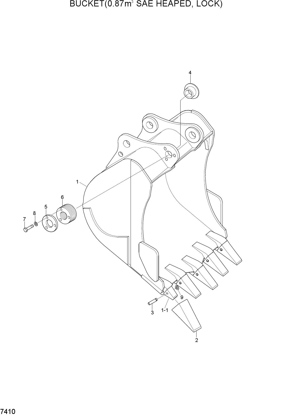 BUCKET(0.87M3 SAE HEAPED, ROCK)