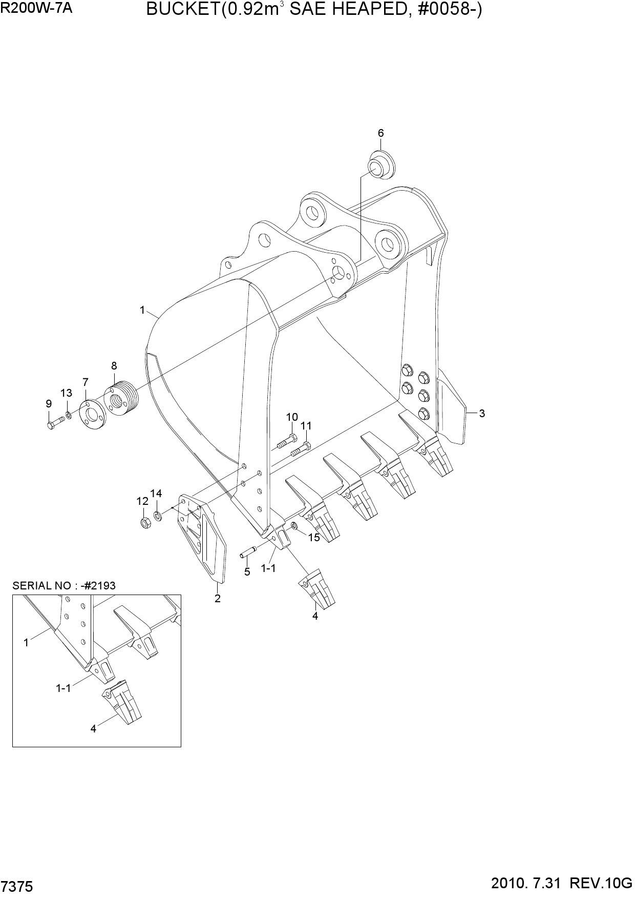 BUCKET(0.92M3 SAE HEAPED, #0058-)
