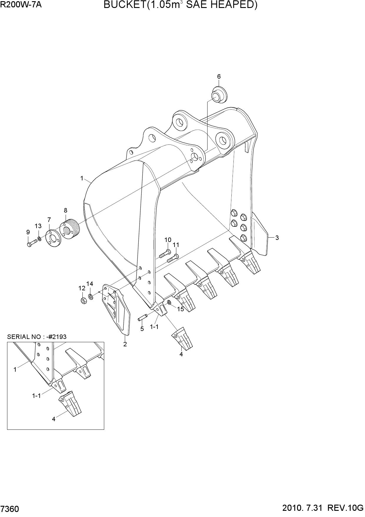 BUCKET(1.05M3 SAE HEAPED)
