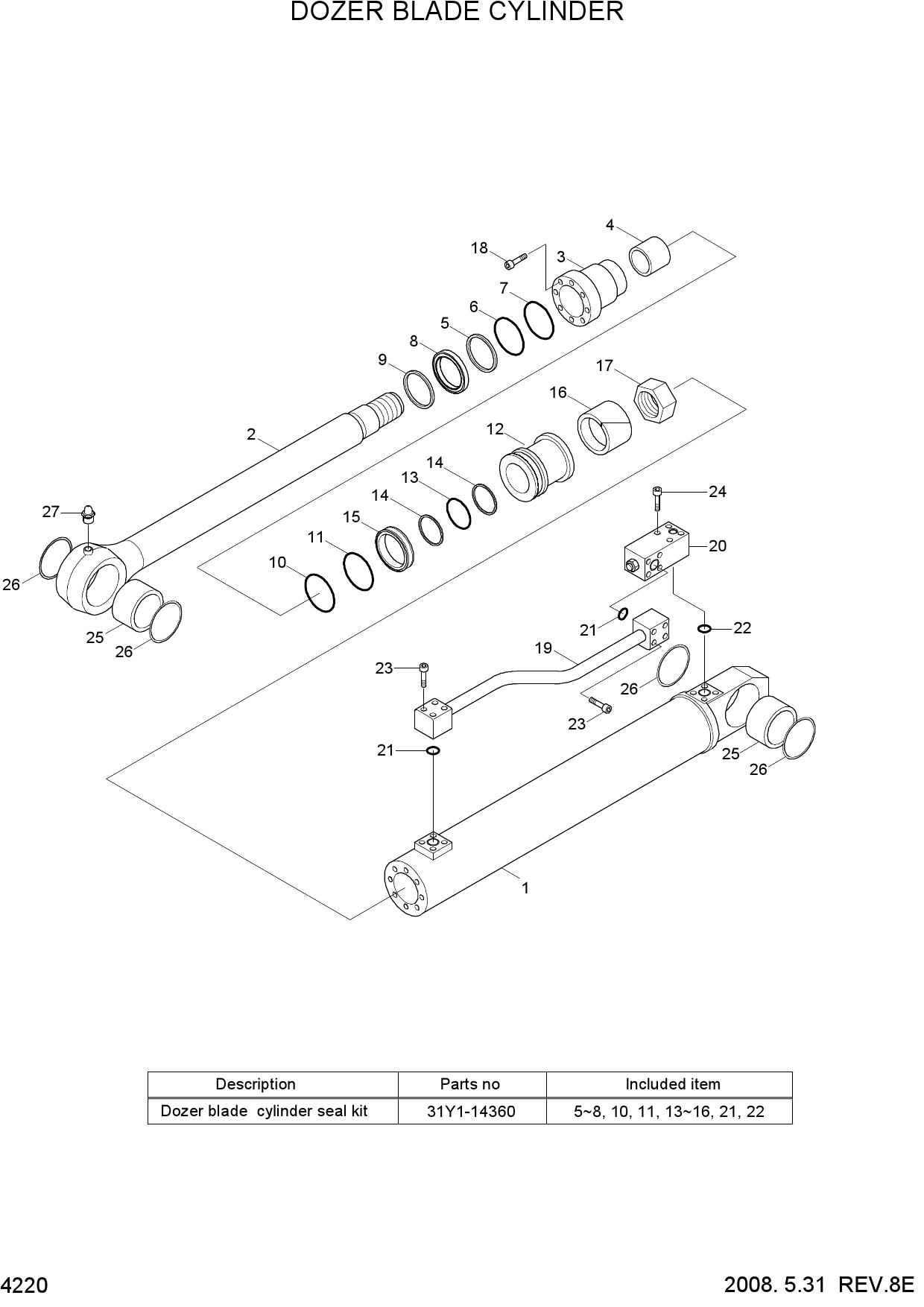 DOZER BLADE CYLINDER