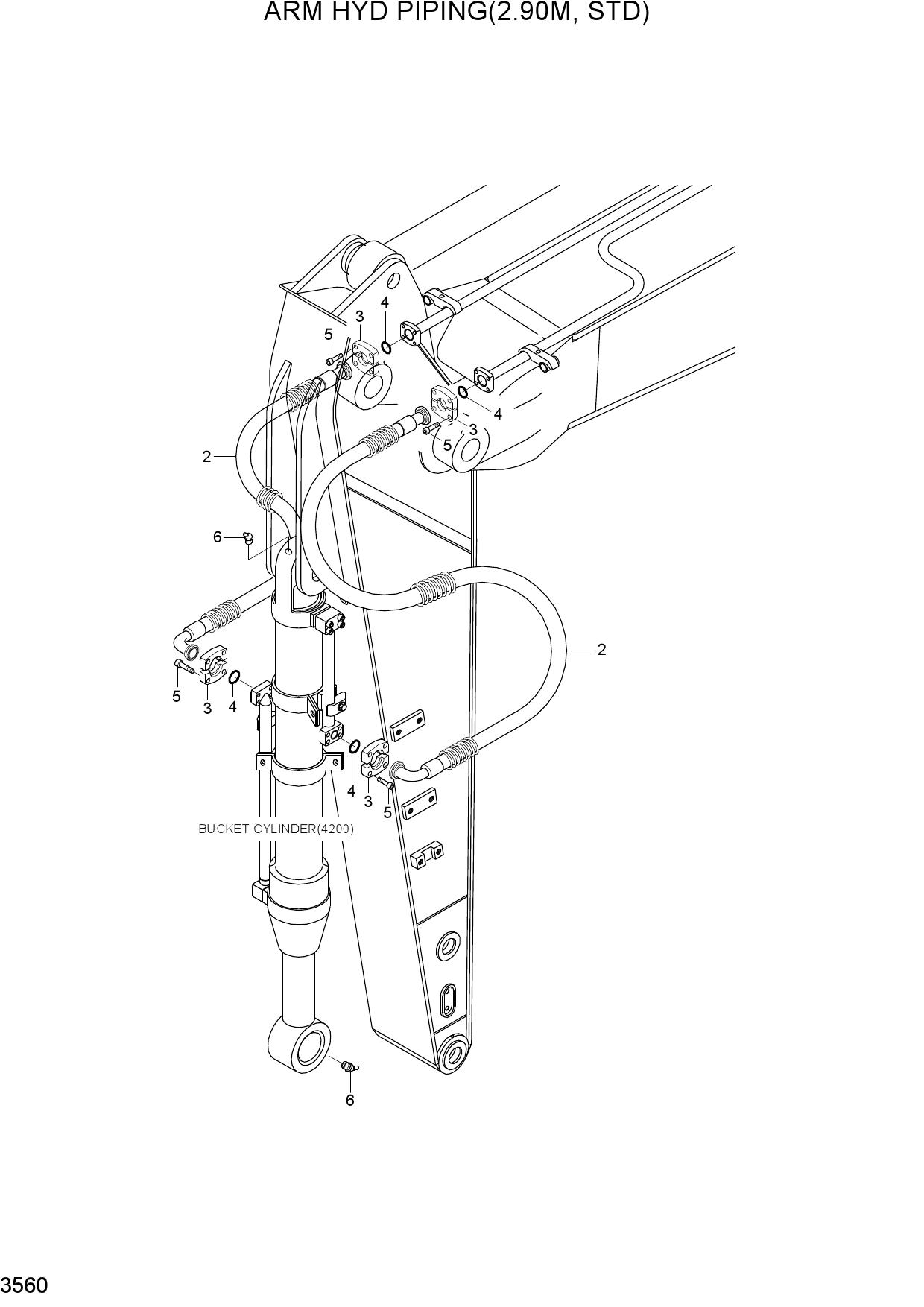 ARM HYD PIPING(2.90M, STD)