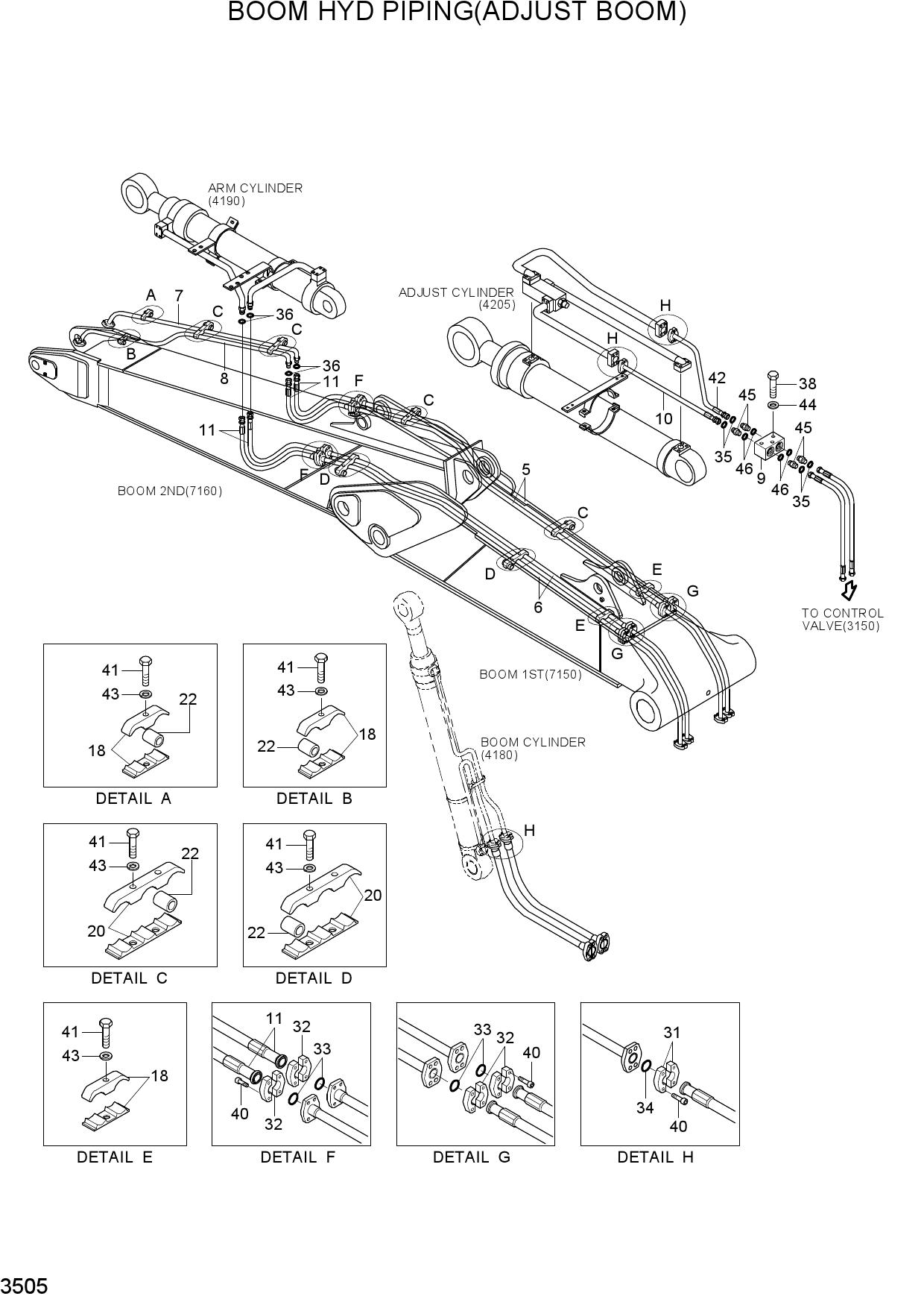 BOOM HYD PIPING(ADJUST BOOM)