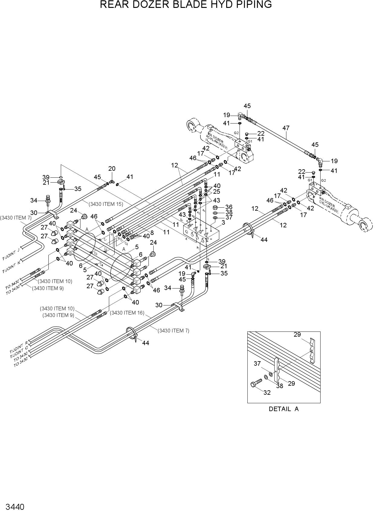 REAR DOZER BLADE HYD PIPING