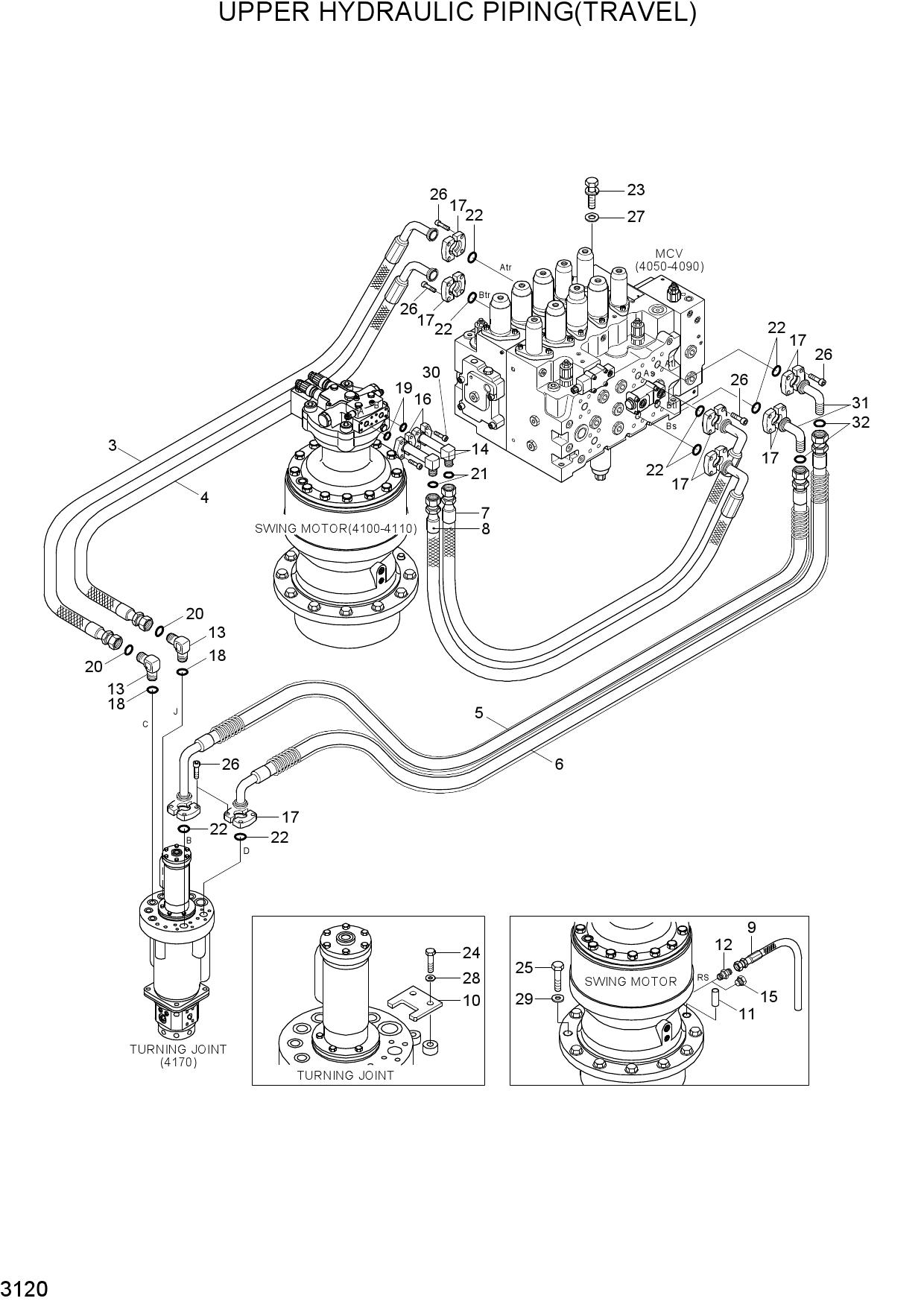 UPPER HYD PIPING(TRAVEL)