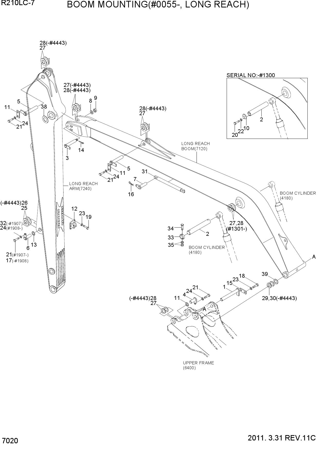 BOOM MOUNTING(#0055-, LONG REACH)