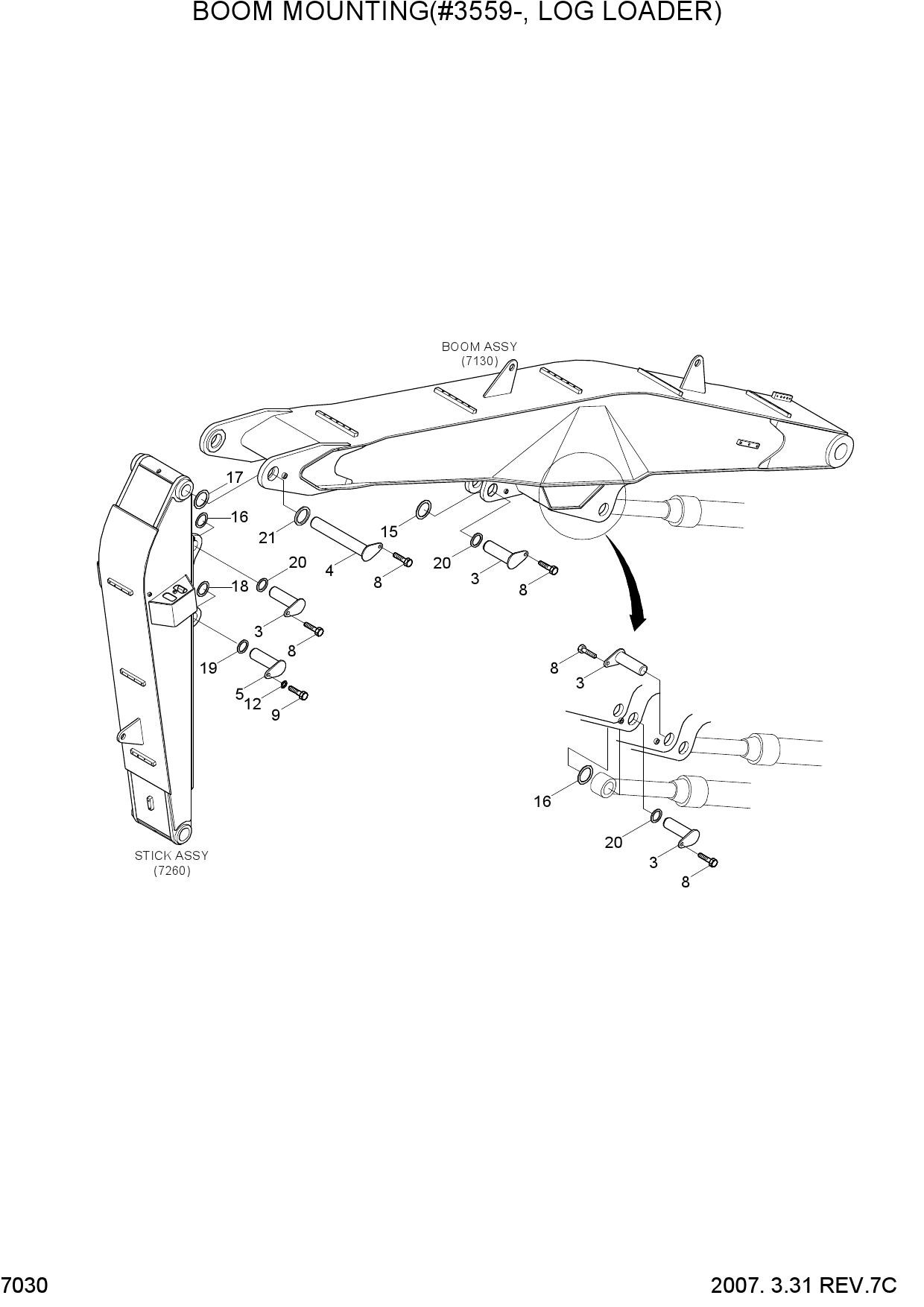 BOOM MOUNTING(#3559-, LOG LOADER)
