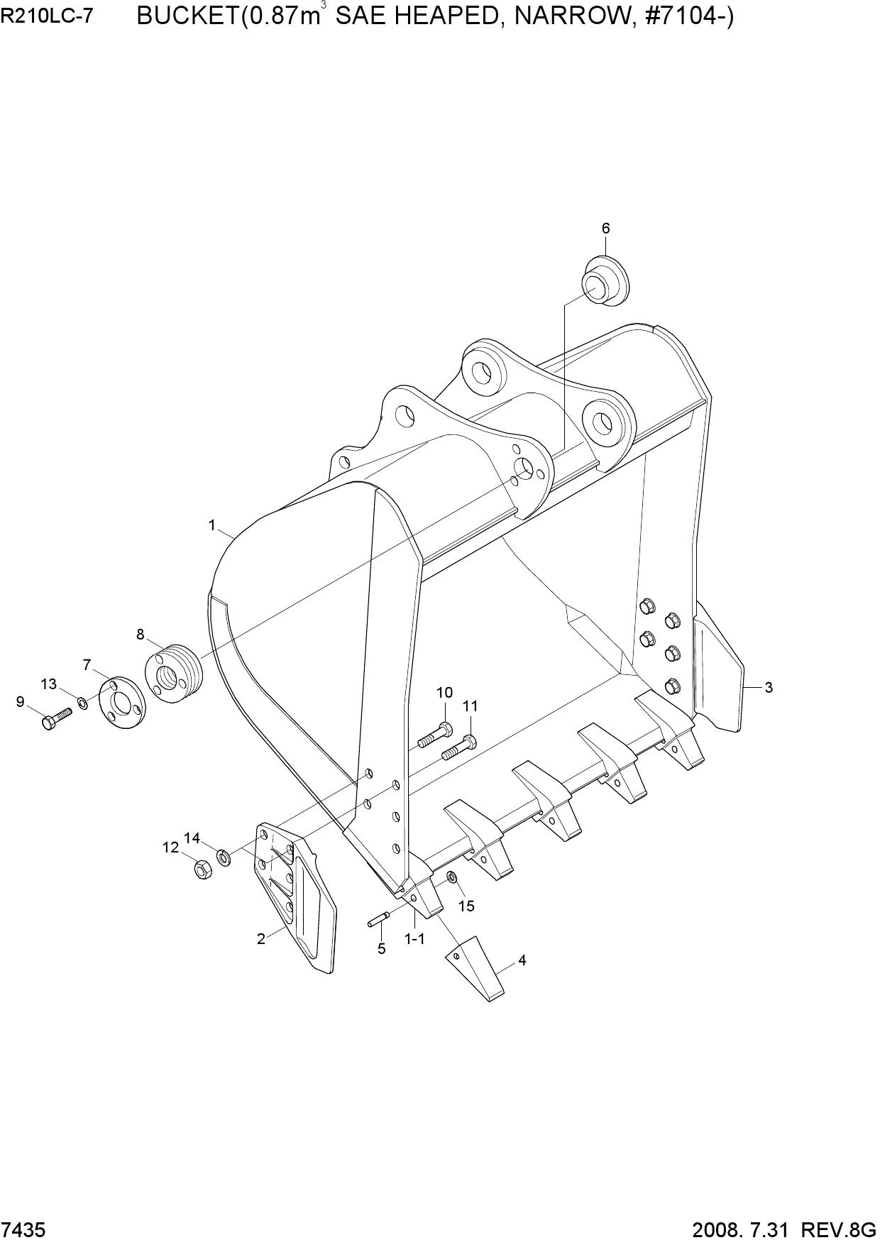 BUCKET(0.87M3 SAE HEAPED, NARROW,#7104-)