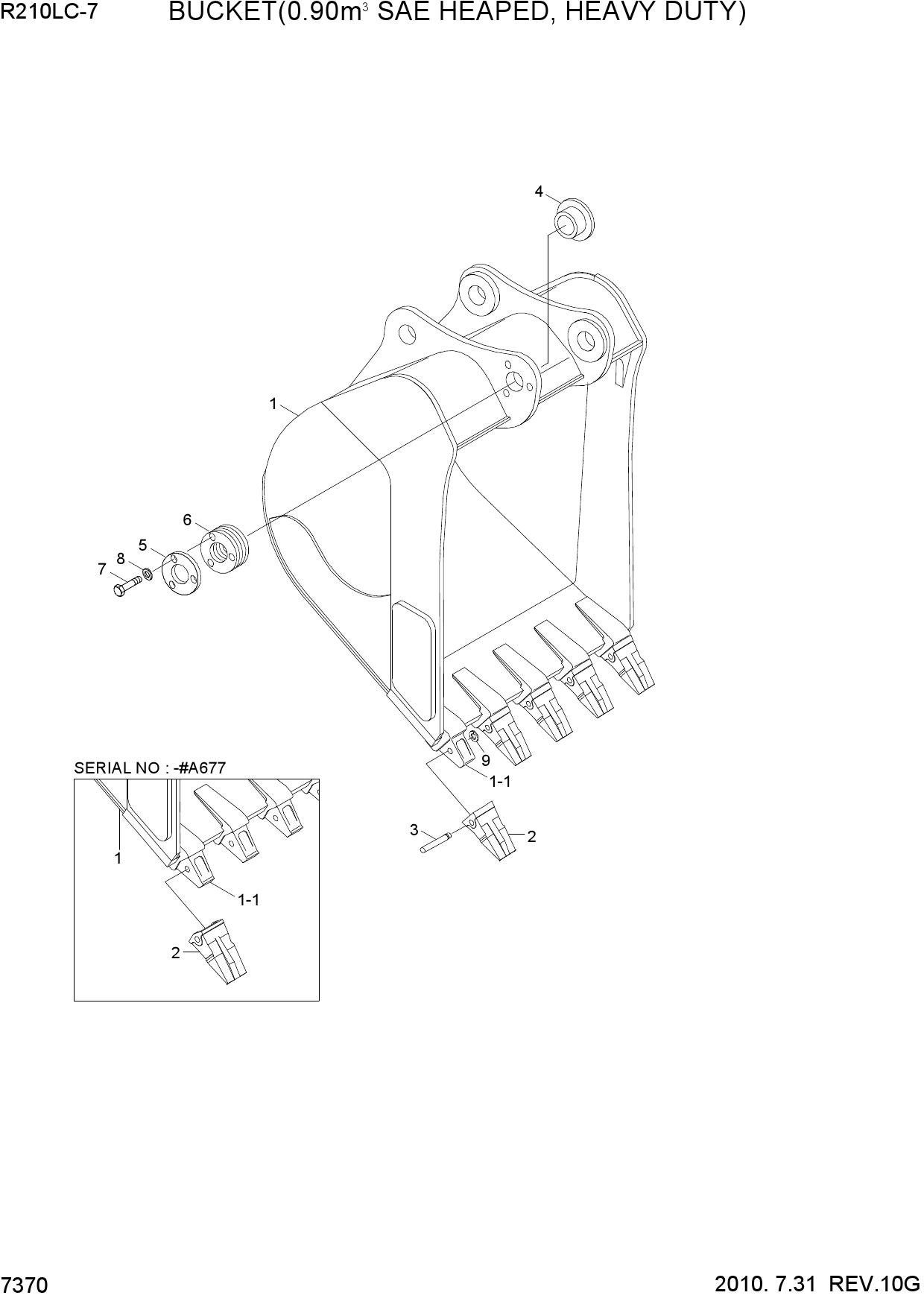 BUCKET(0.90M3 SAE HEAPED, HEAVY DUTY)