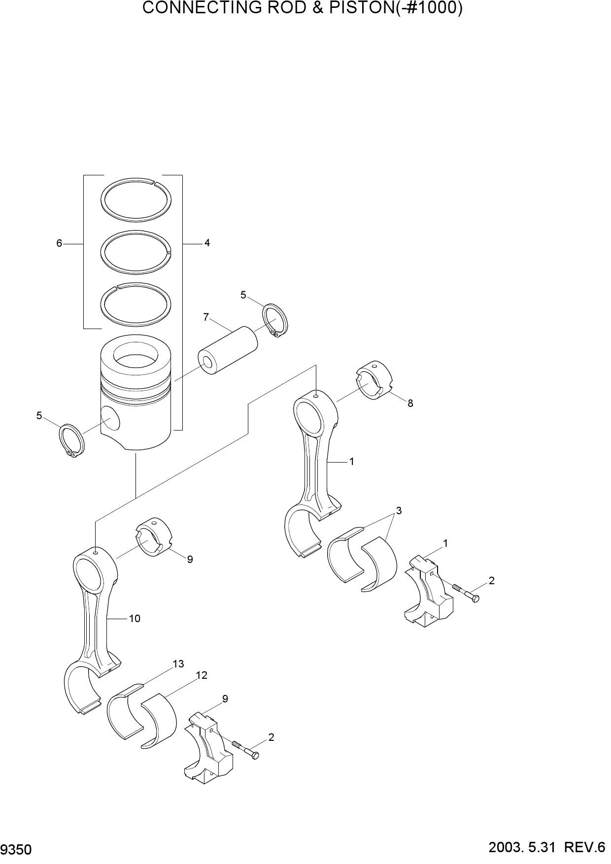 CONNECTING ROD & PISTON(-#1000)