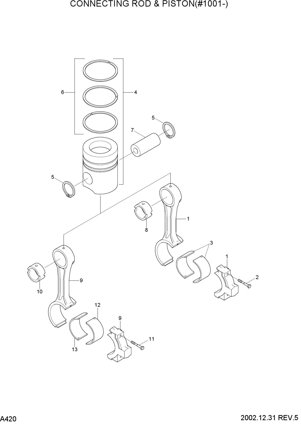 CONNECTING ROD & PISTON(#1001-)