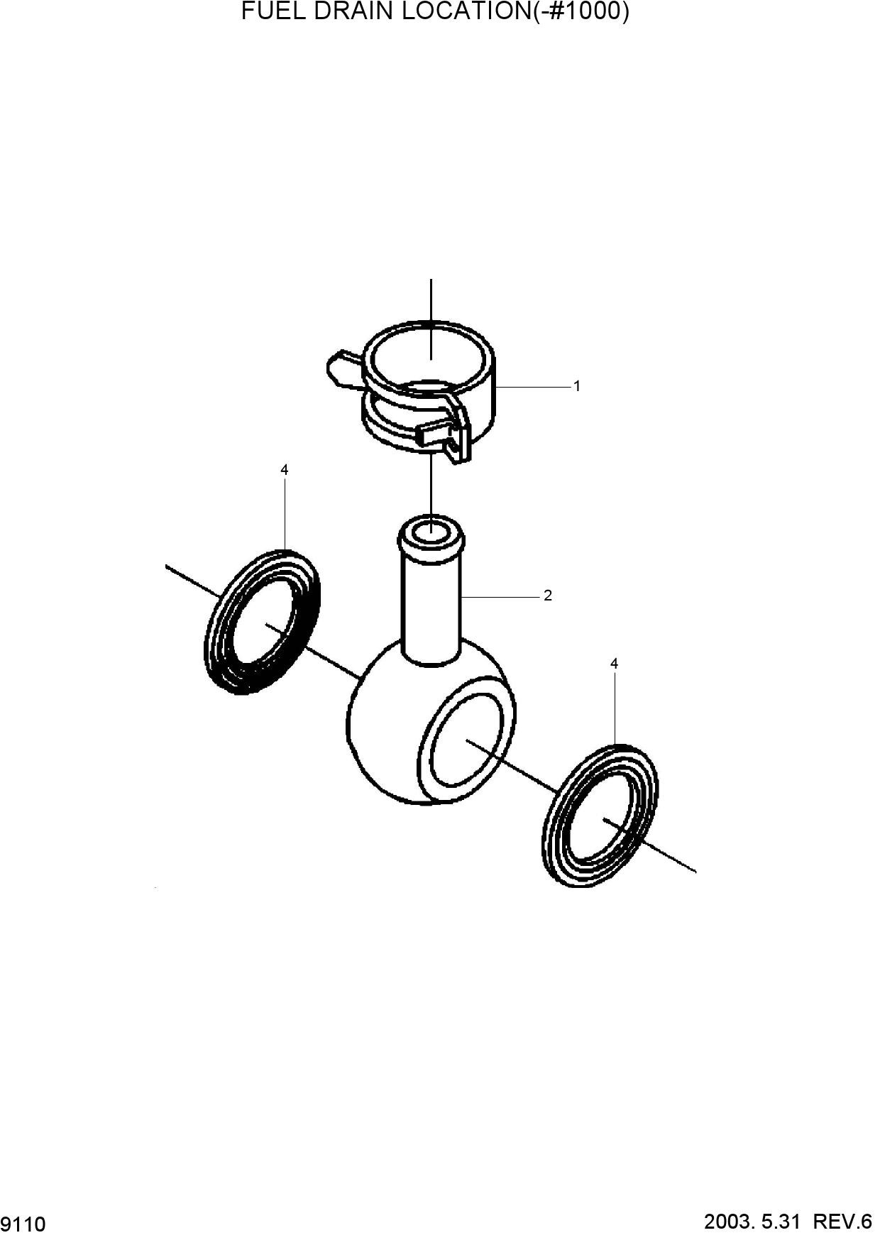 FUEL DRAIN LOCATION(-#1000)