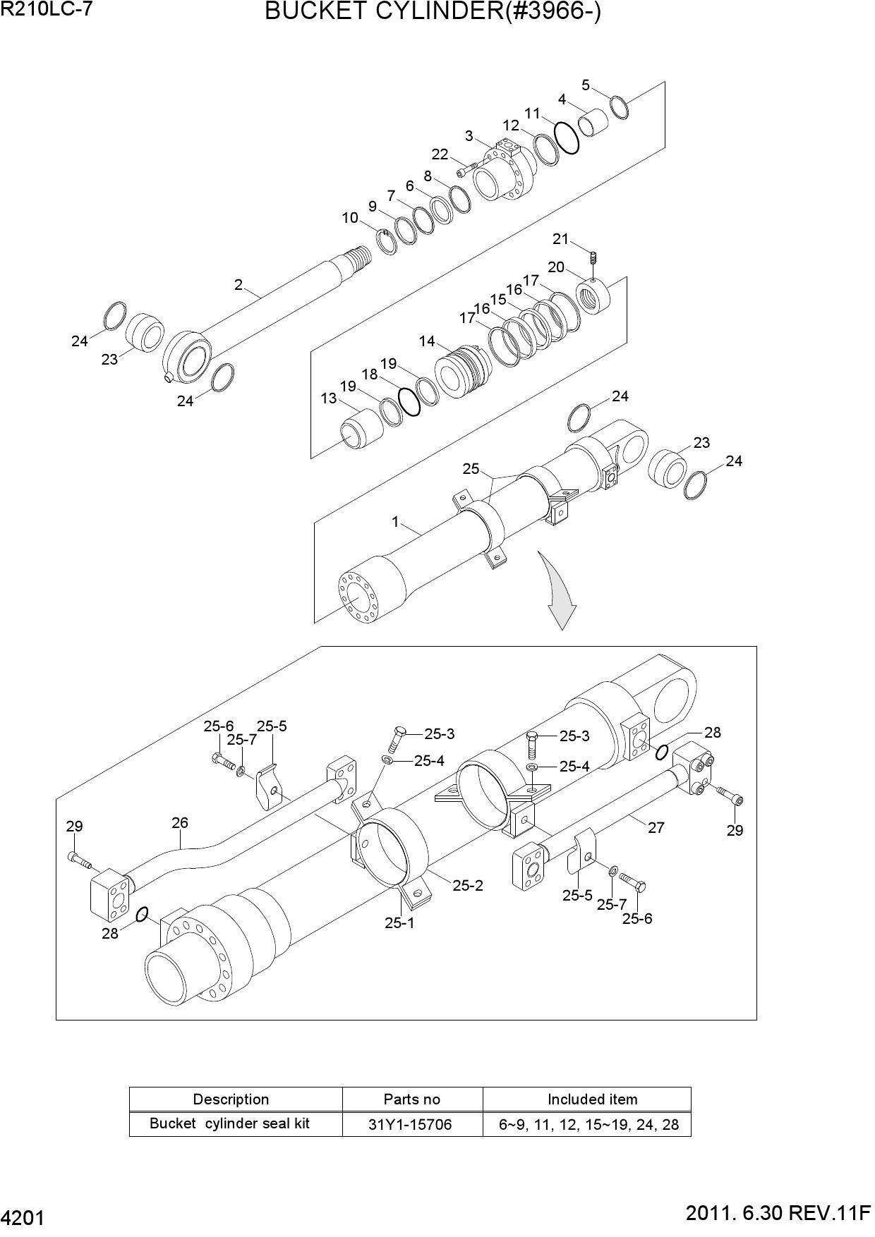 BUCKET CYLINDER(#3966-)